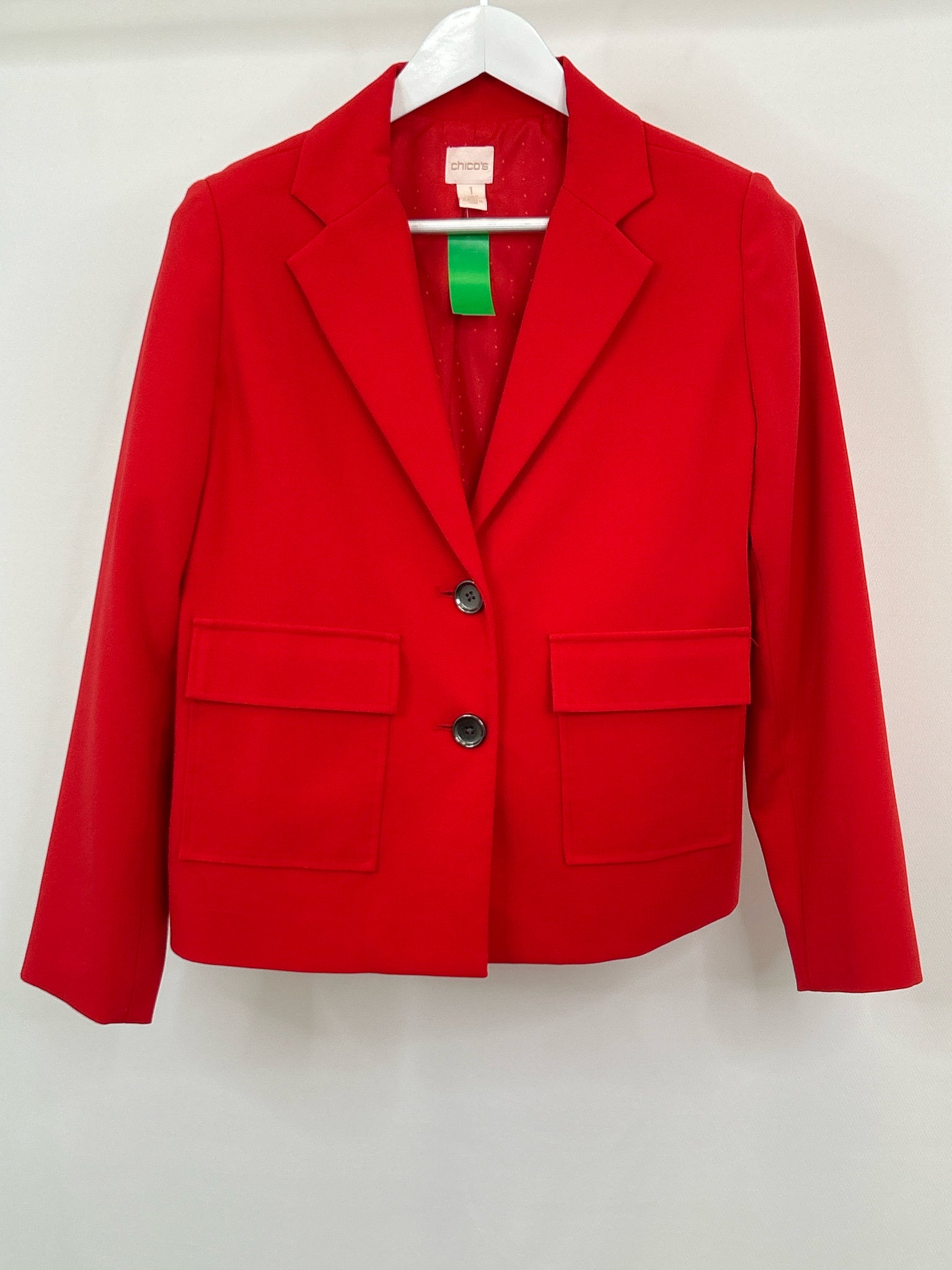 CHICO'S Size 8 Red Women Blazer