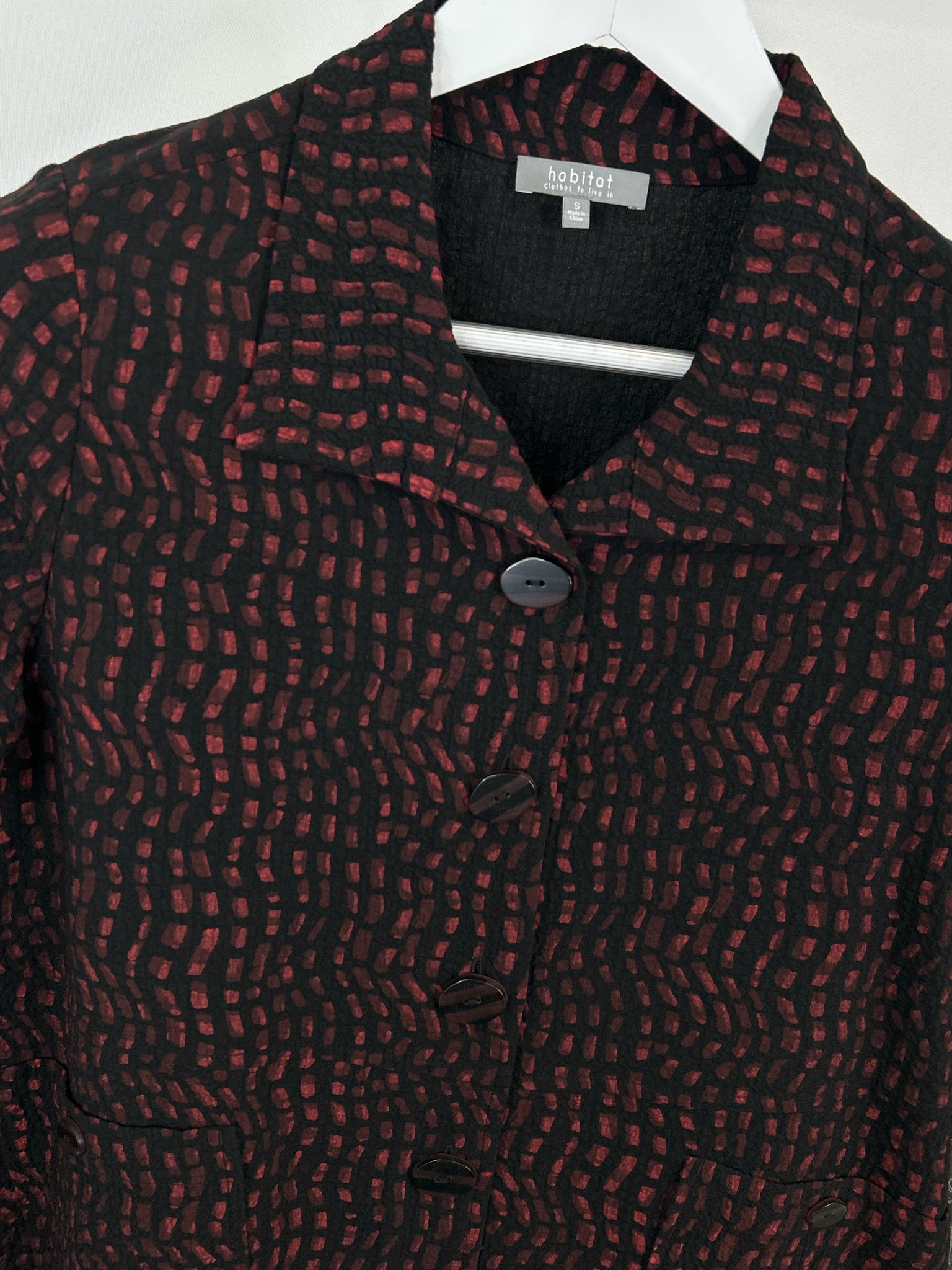 HABITAT Size S Wine and Black Women Jacket NWT