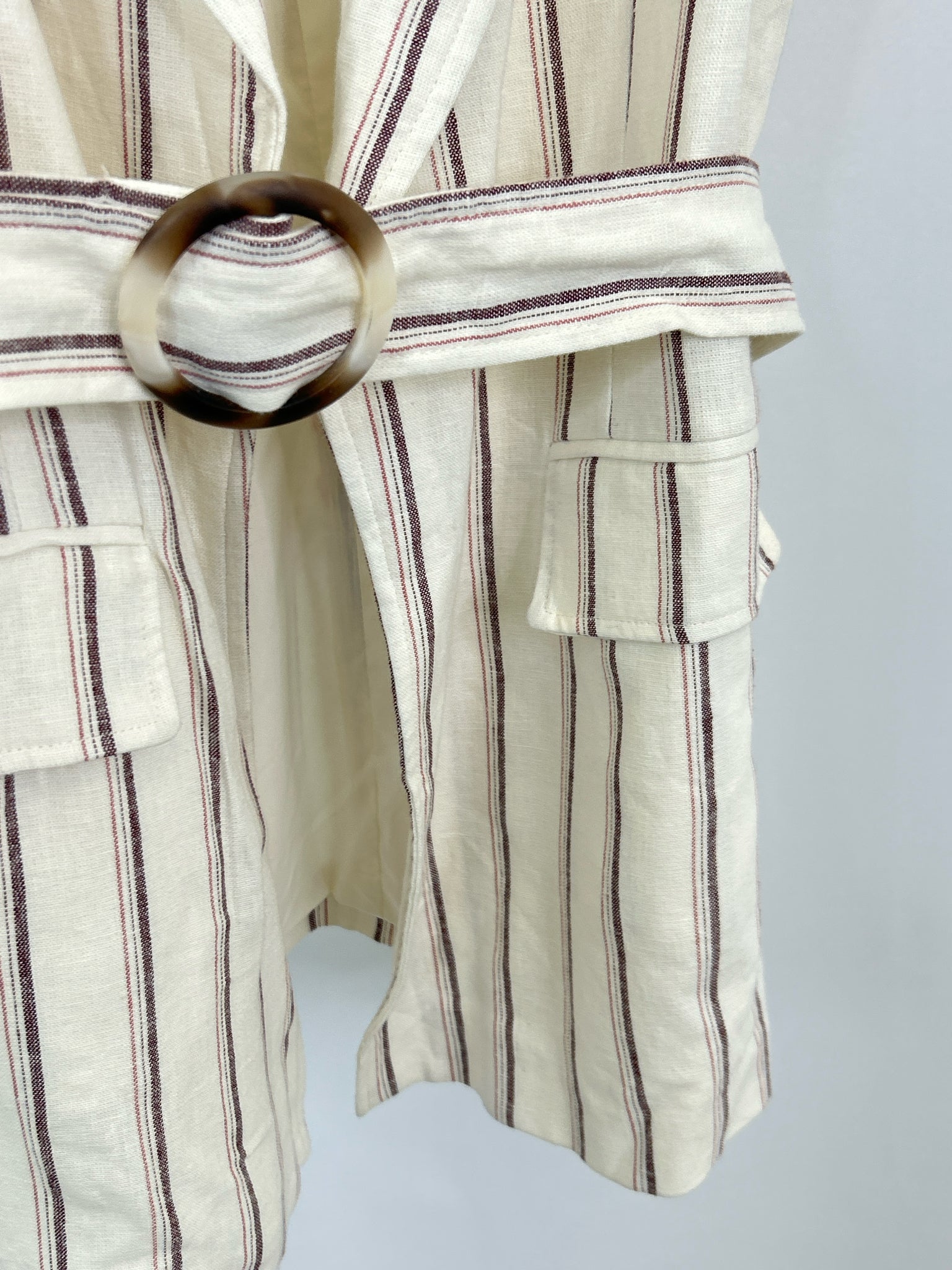 RACHEL ZOE Size 8 IVORY STRIPED Women Vest