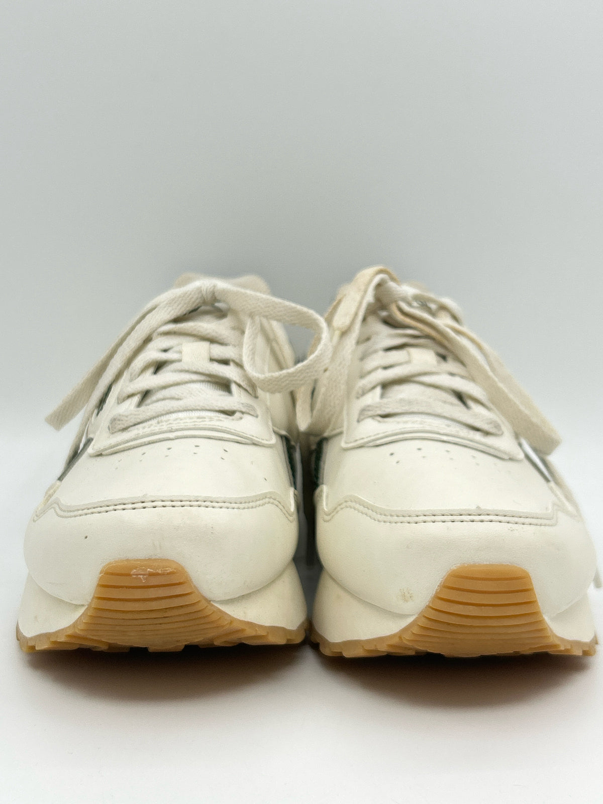 REEBOK Size 8.5 IVORY AND GREEN Women Sneakers