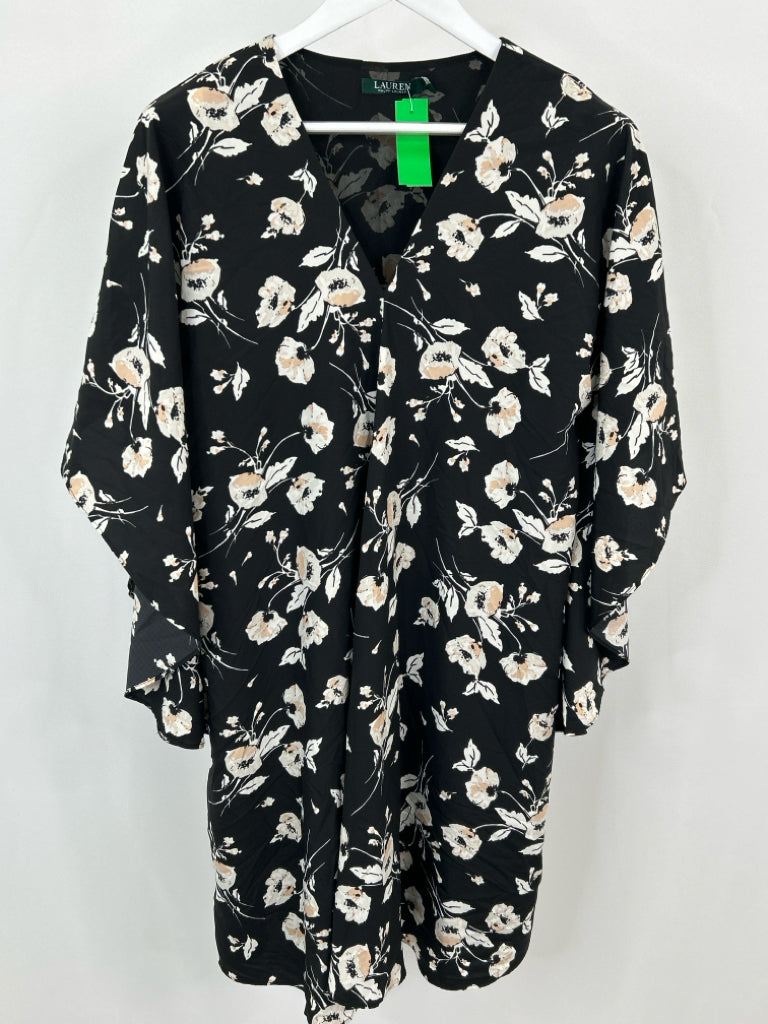 Lauren Ralph Lauren Size L Black Floral Dress