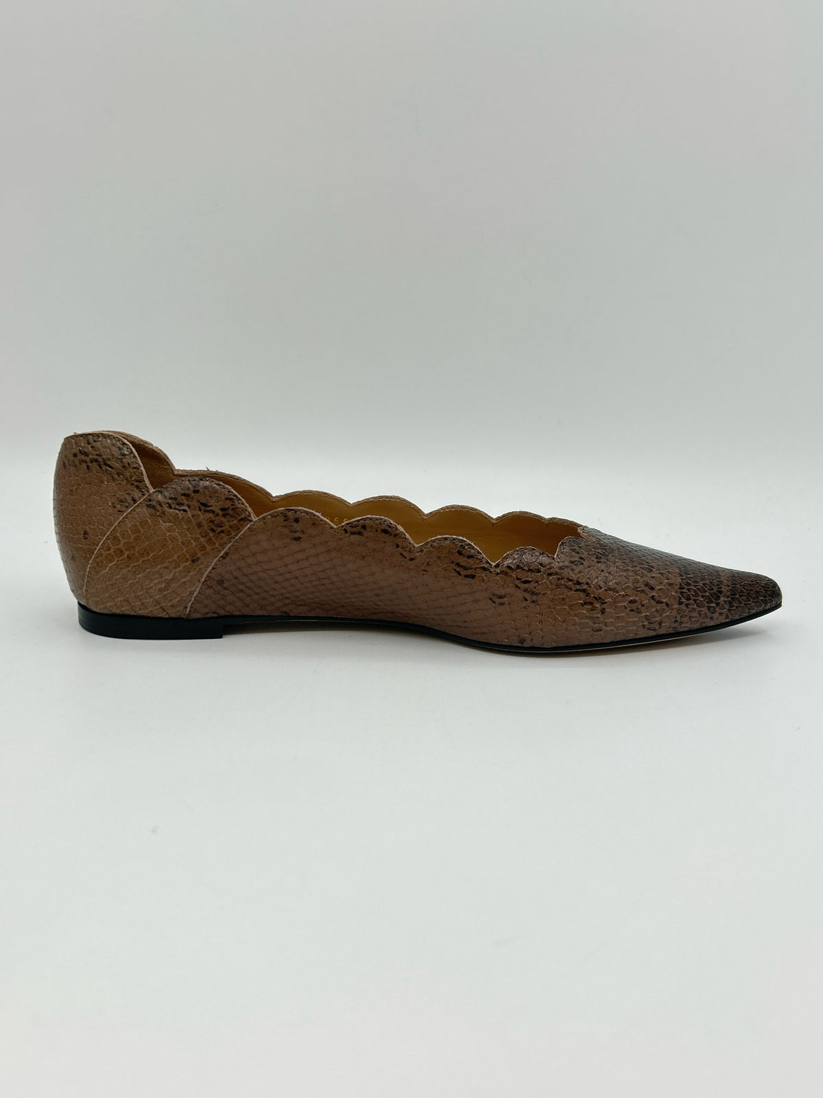 CHLOE Size 39 Brown Print Women Flats
