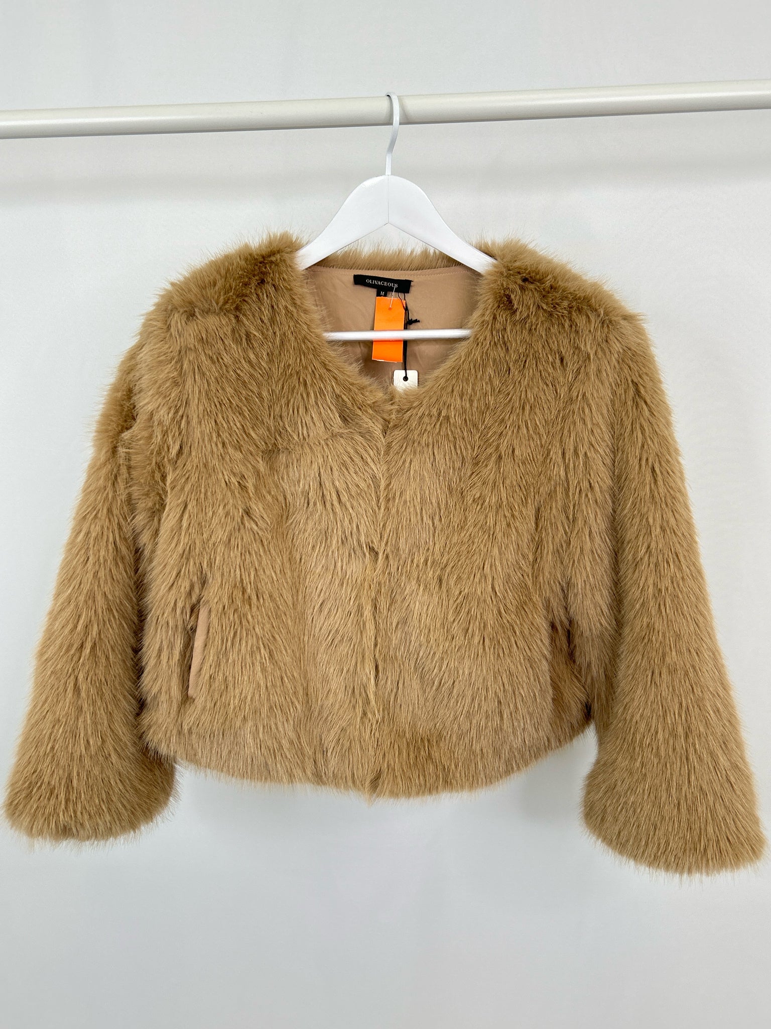 OLIVACEOUS Size M Beige Women Jacket