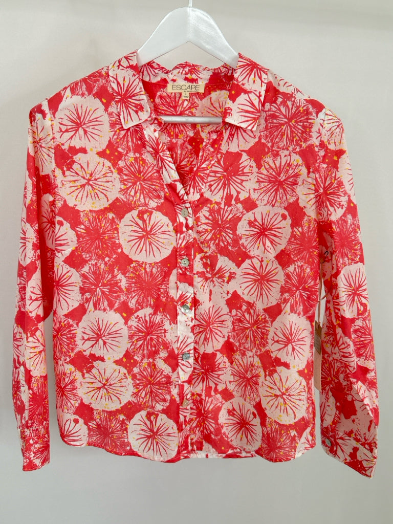 Escape by Habitat Clothes Size S Coral Print Shirt