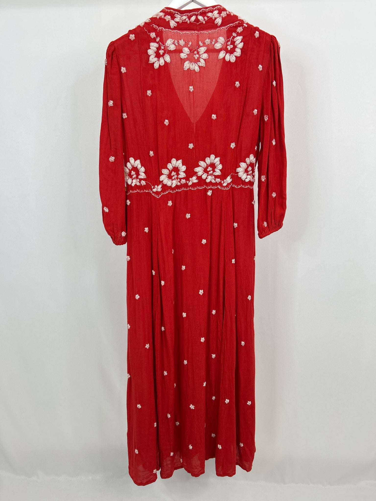 FREE PEOPLE Size L Red and White Women Dress NWT