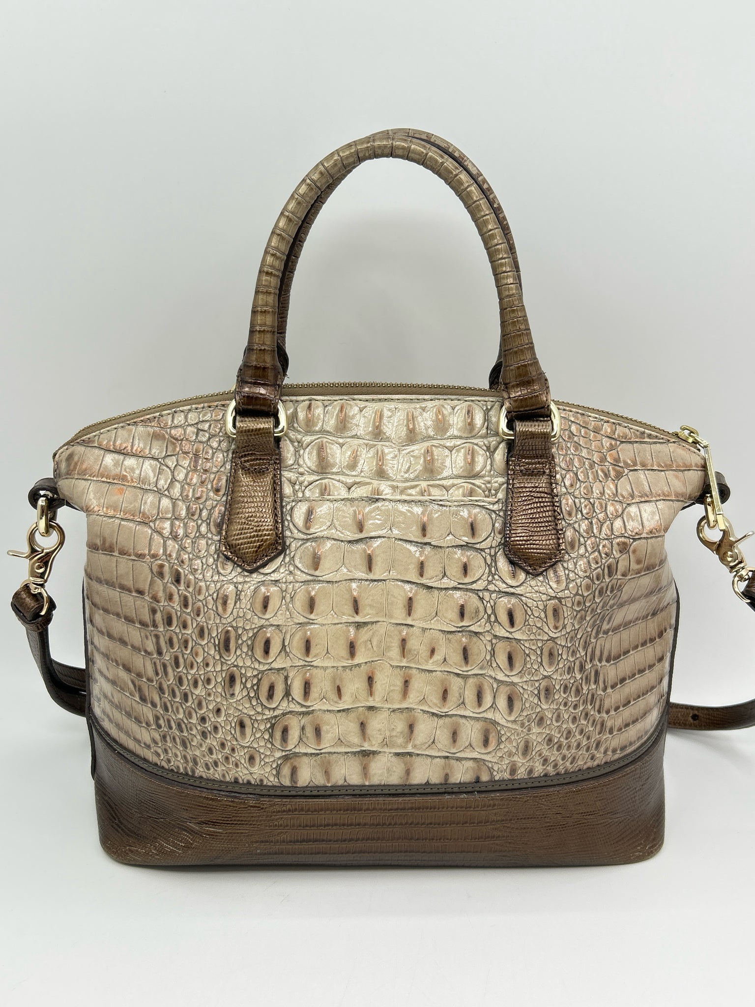 BRAHMIN Beige and Bronze Women Purse
