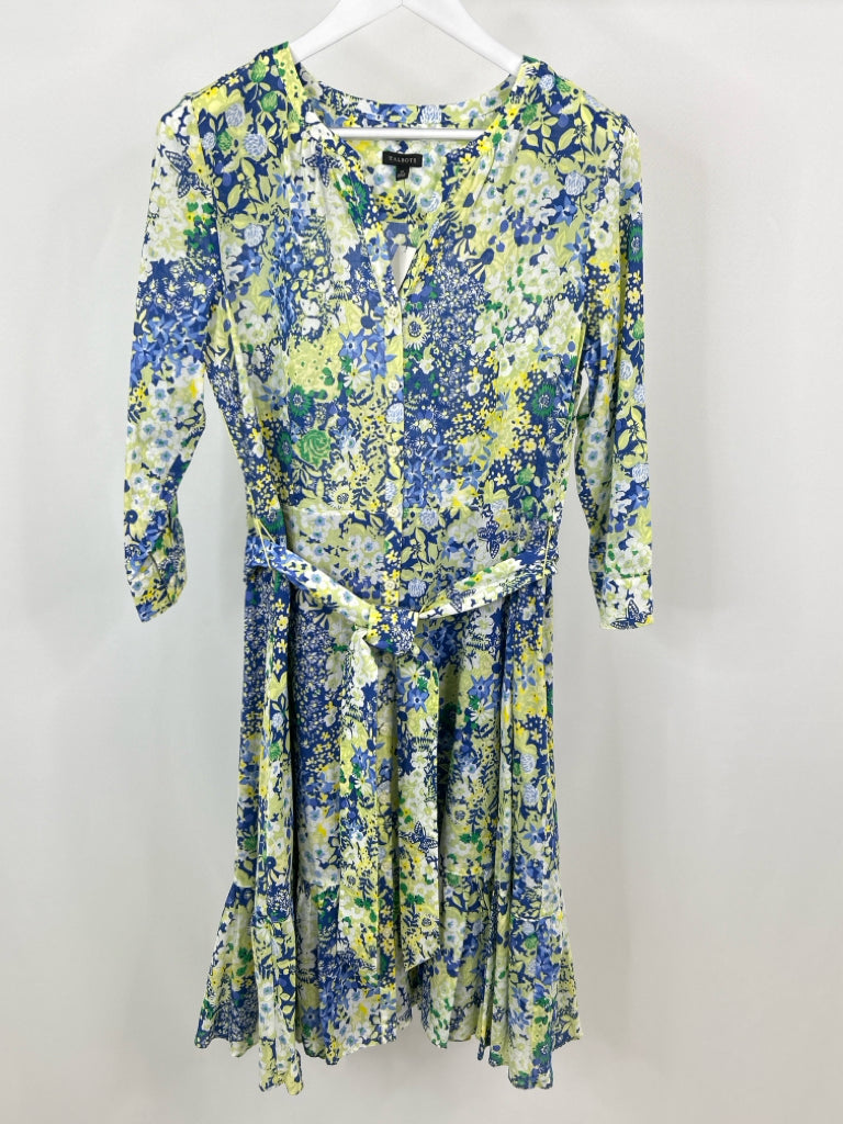 TALBOTS Women Size 12 YELLOW FLORAL Dress