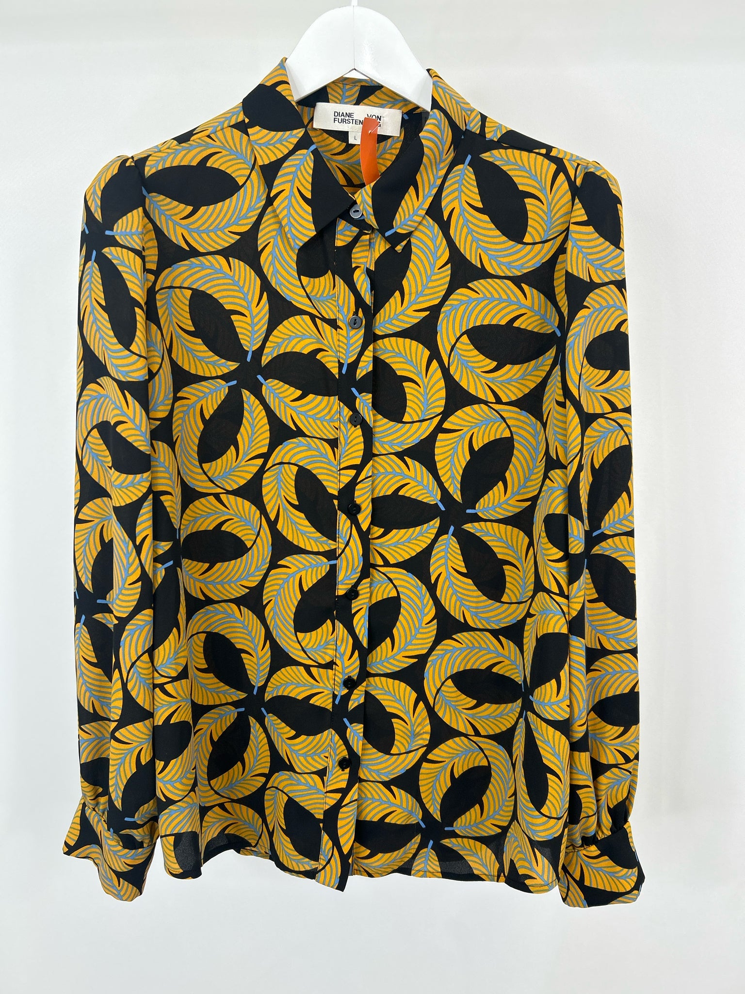DIANE VON FURSTENBERG Size L Black and yellow Women Shirt