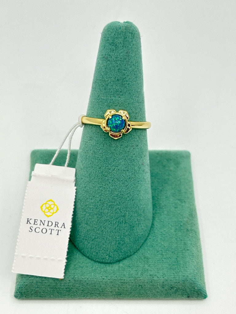 KENDRA SCOTT Women Size 9 Gold and Blue Ring