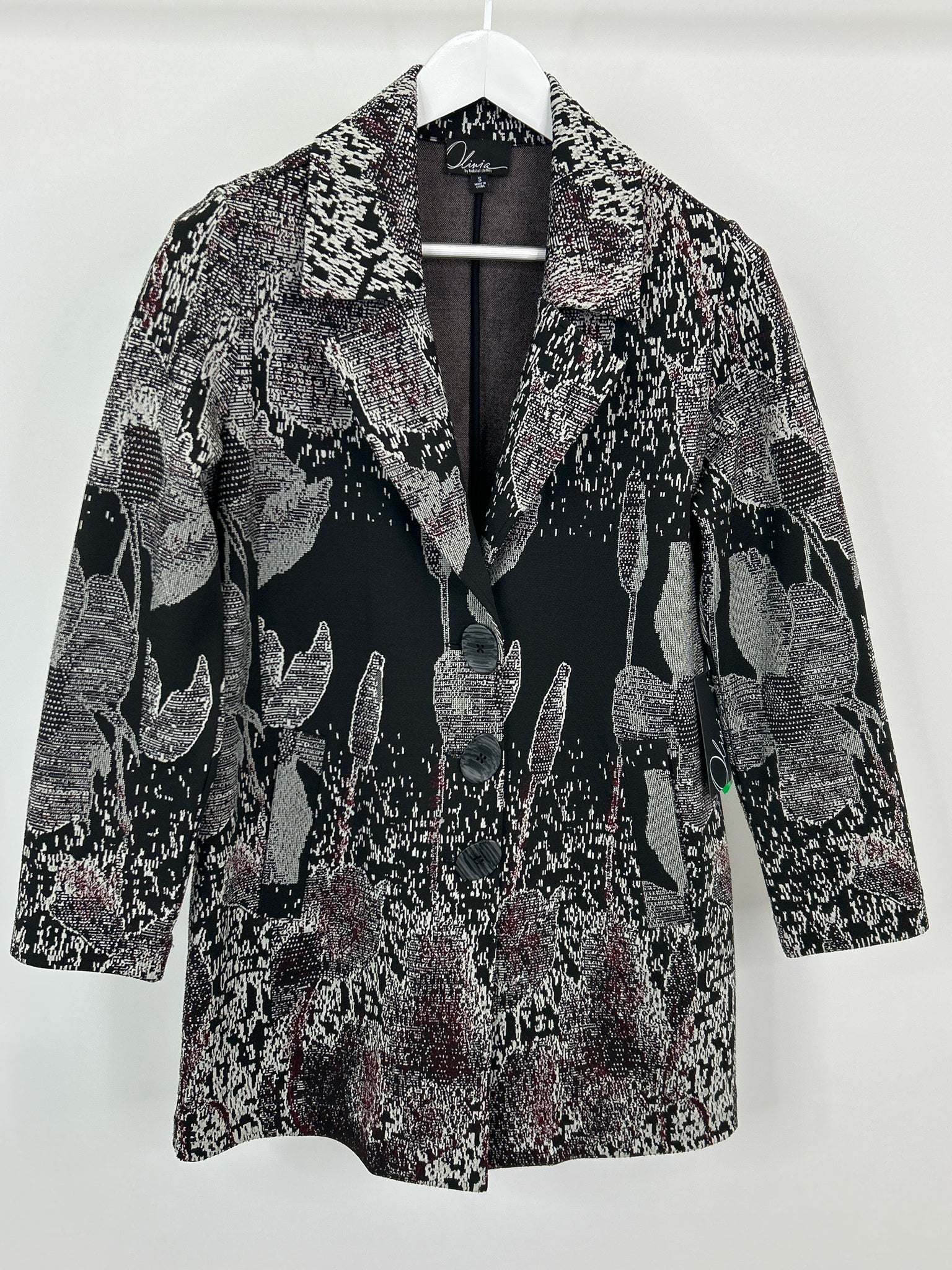 OLIVIA BY HABITAT CLOTHES Size S Black and White Women Coat
