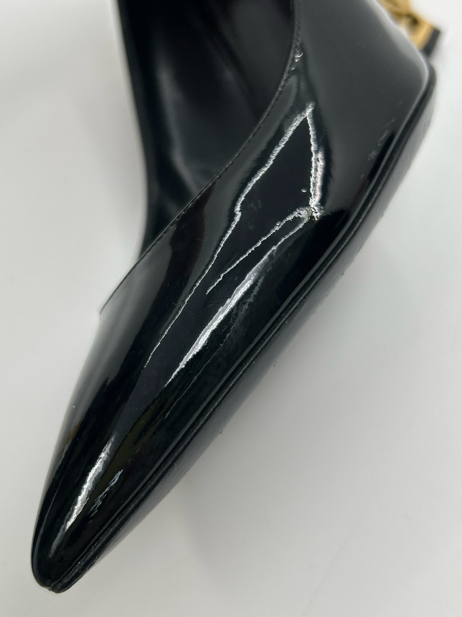 YVES SAINT LAURENT Size 37.5 Black Women Pumps