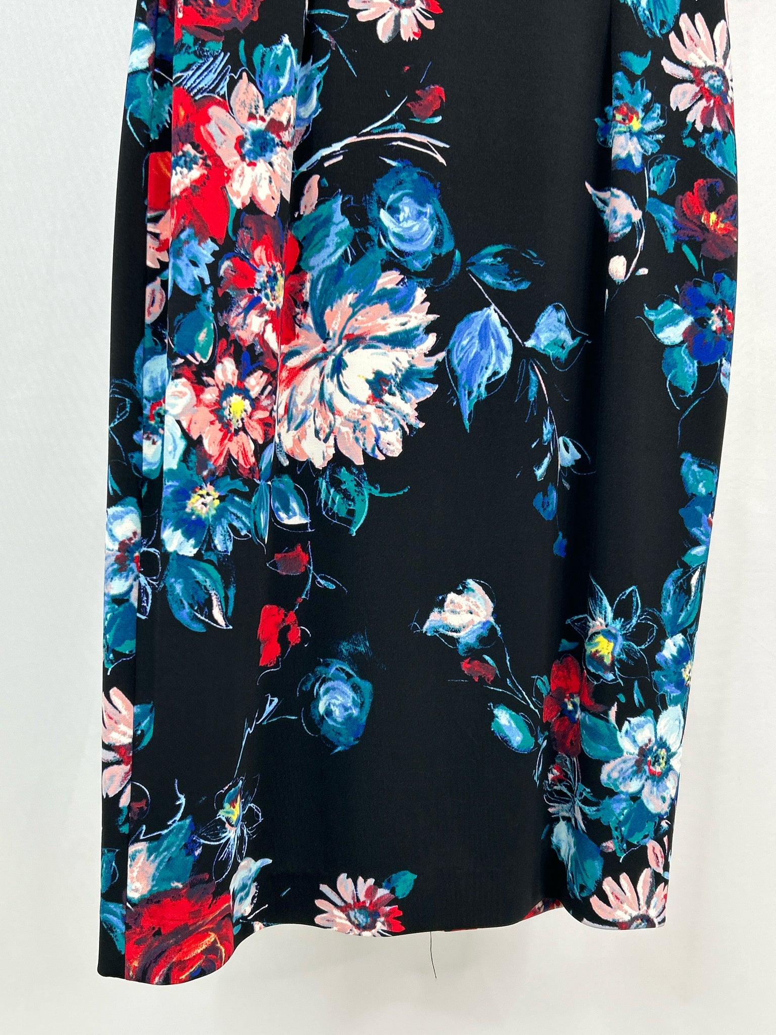 BETSEY JOHNSON Size 12 Black Print Women Dress