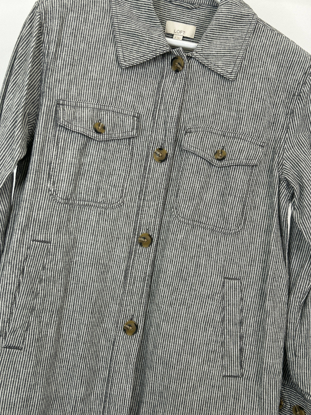 LOFT NWT Size S black striped Women Jacket
