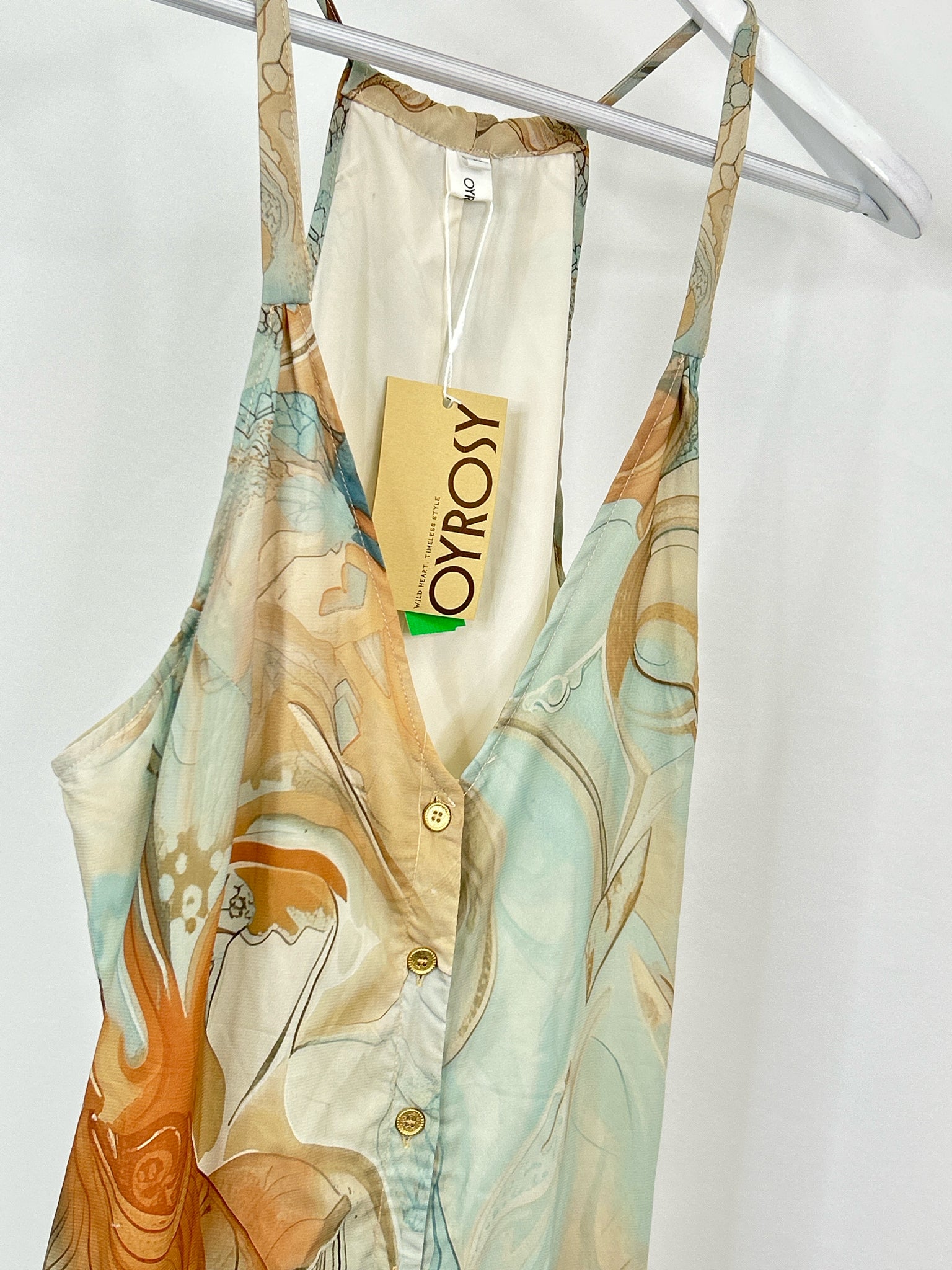 Oyrosy Size M TEAL AND BROWN Women Jumpsuit