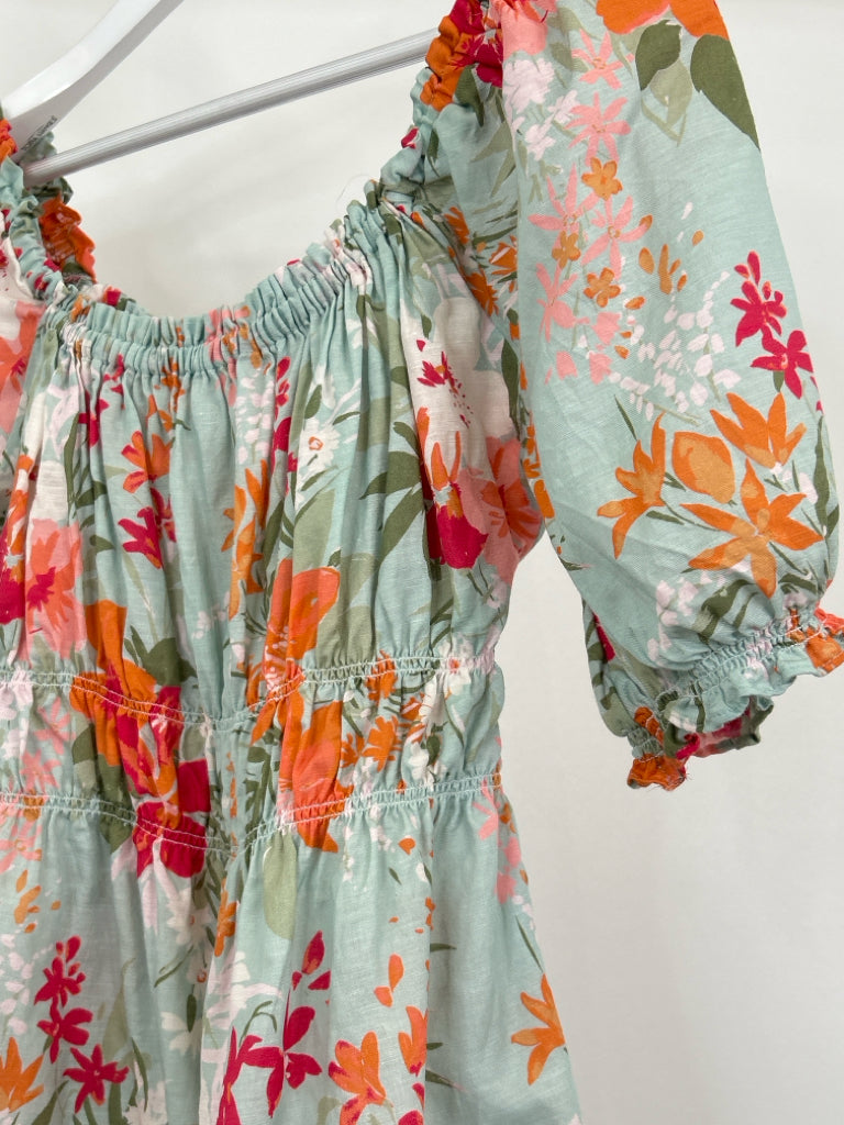 SPARTINA Size M Baby Blue Print Women's Top