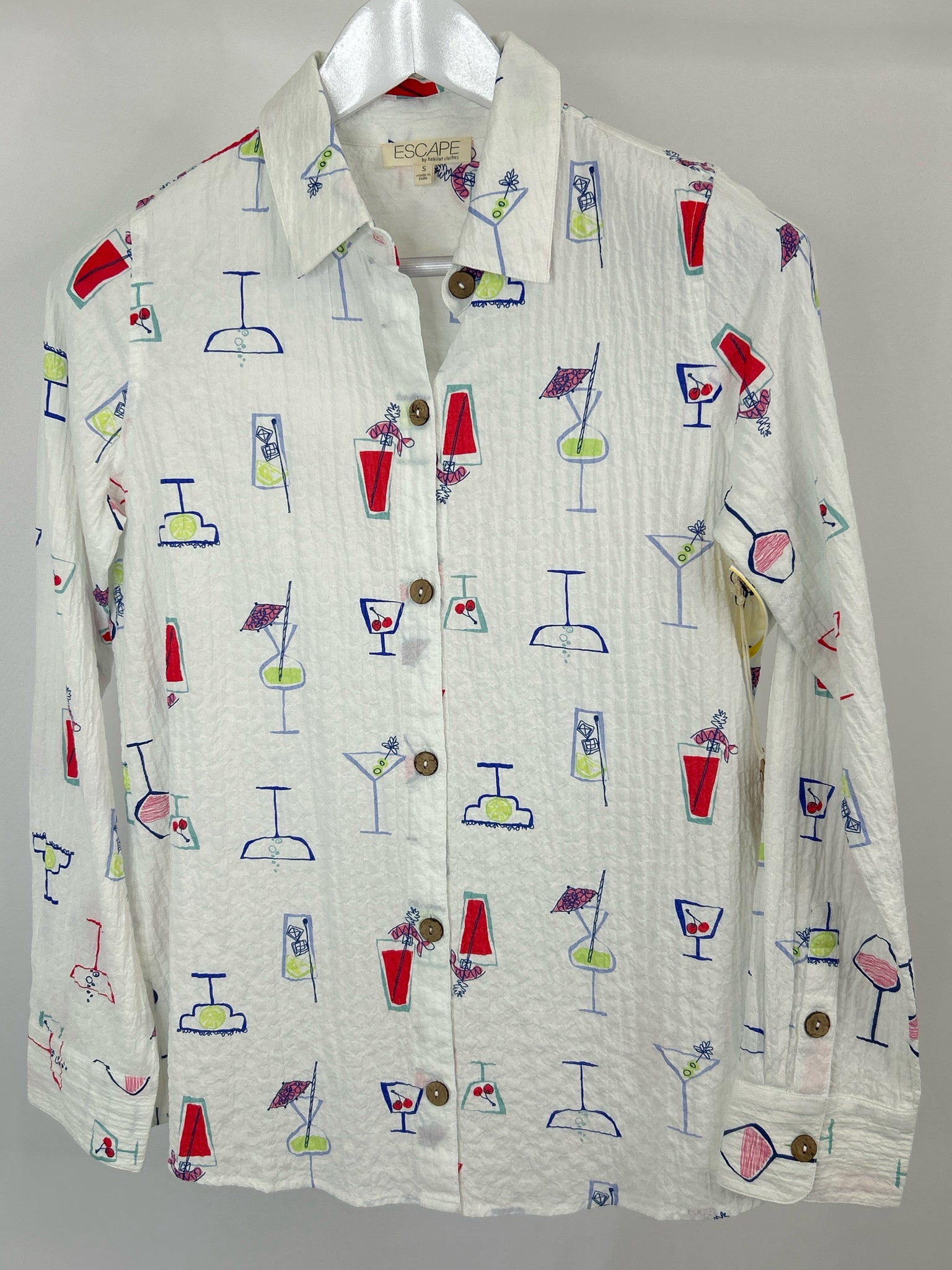 Escape by Habitat Clothes Size S White Print Women Shirt