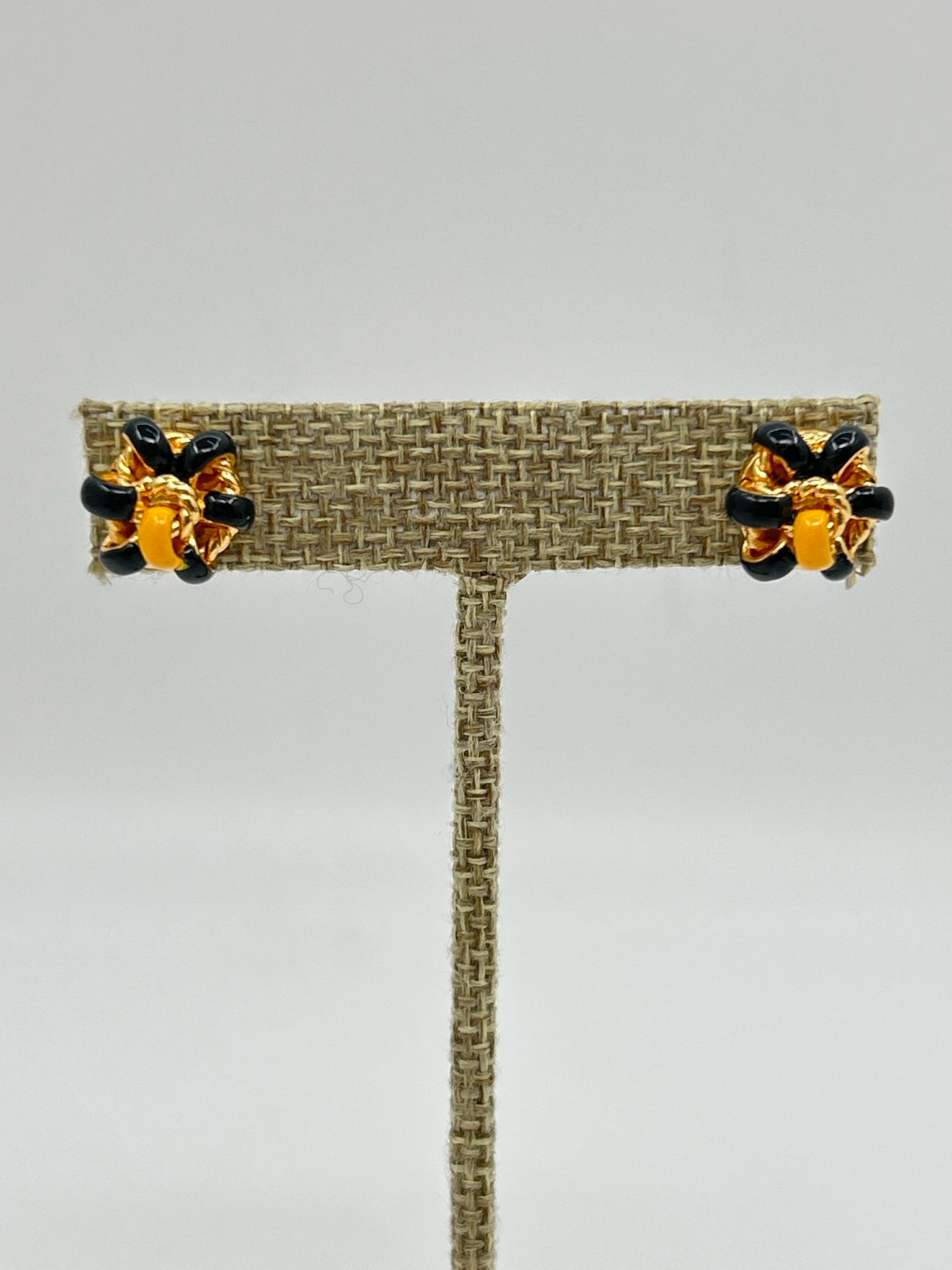 BOTTEGA VENETA GOLD AND BLACK Earrings