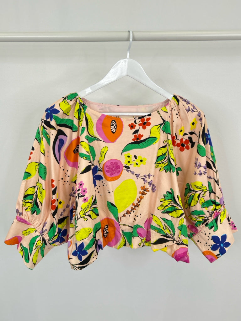 Emily McCarthy Size L PEACH FLORAL Women's Top