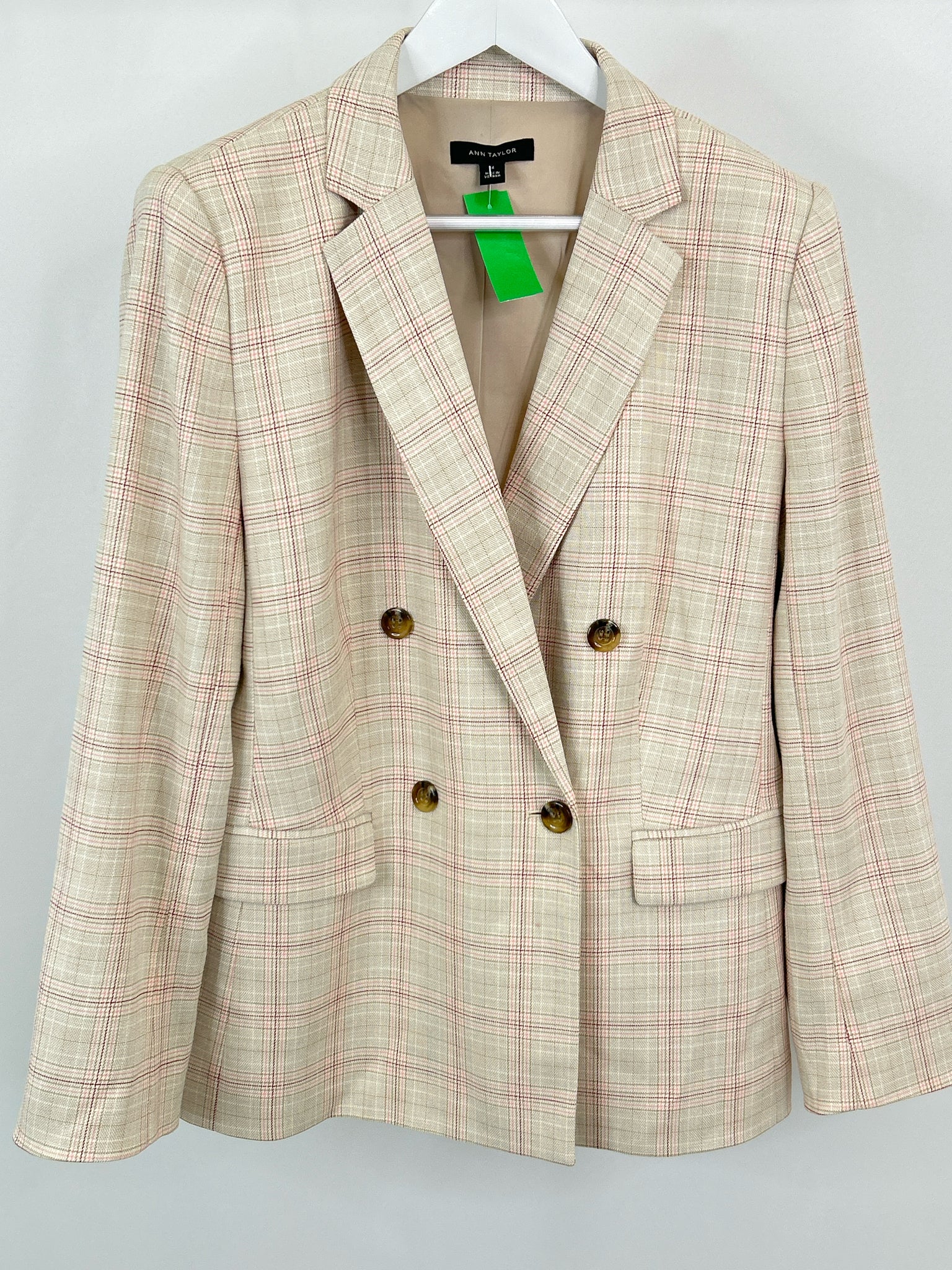 ANN TAYLOR Size 14 Beige Print Women Blazer
