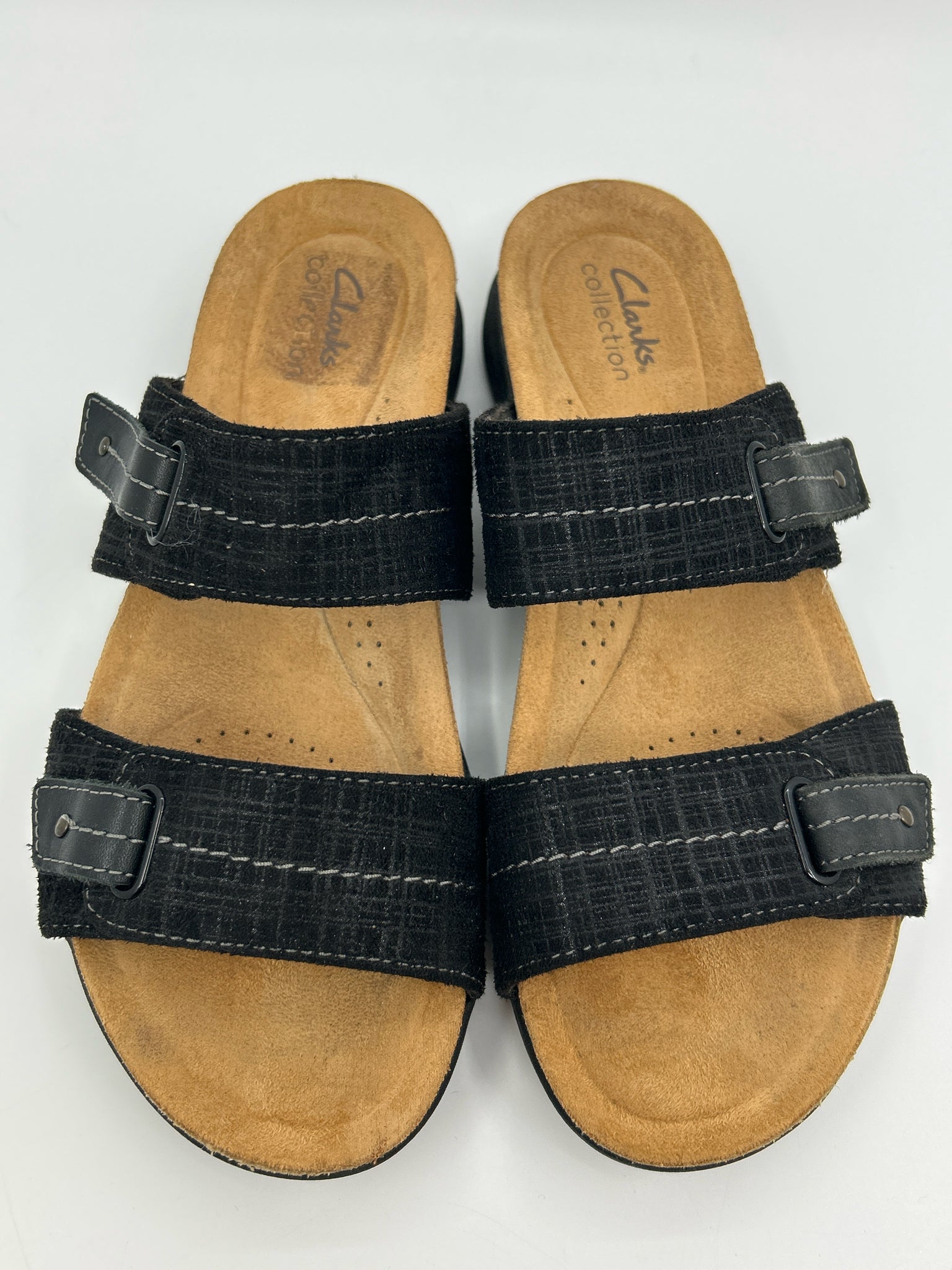 CLARKS Size 8.5 Black & Brown Women Sandal
