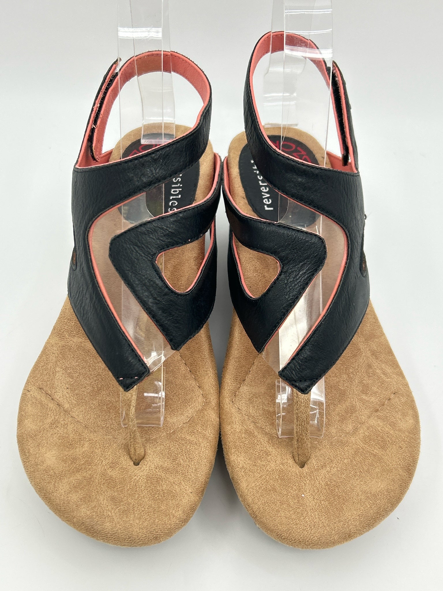 Modzori Size 8 CORAL AND BLACK Women Sandal