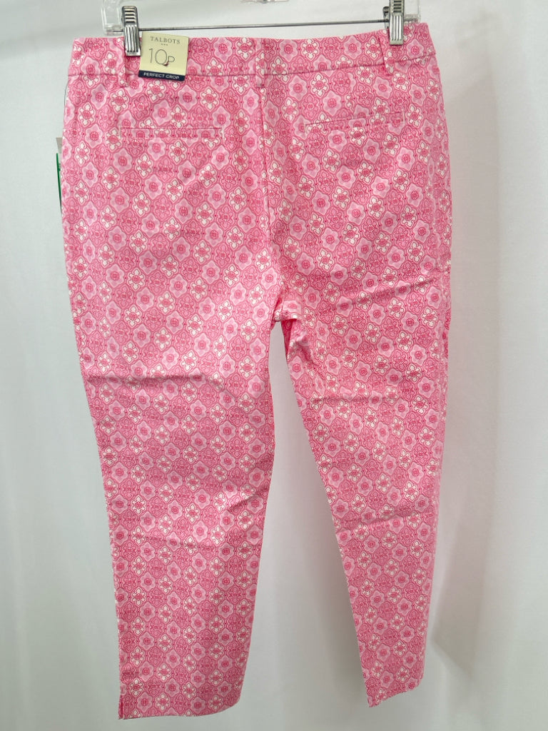 TALBOTS Size 10P Pink Print Pants