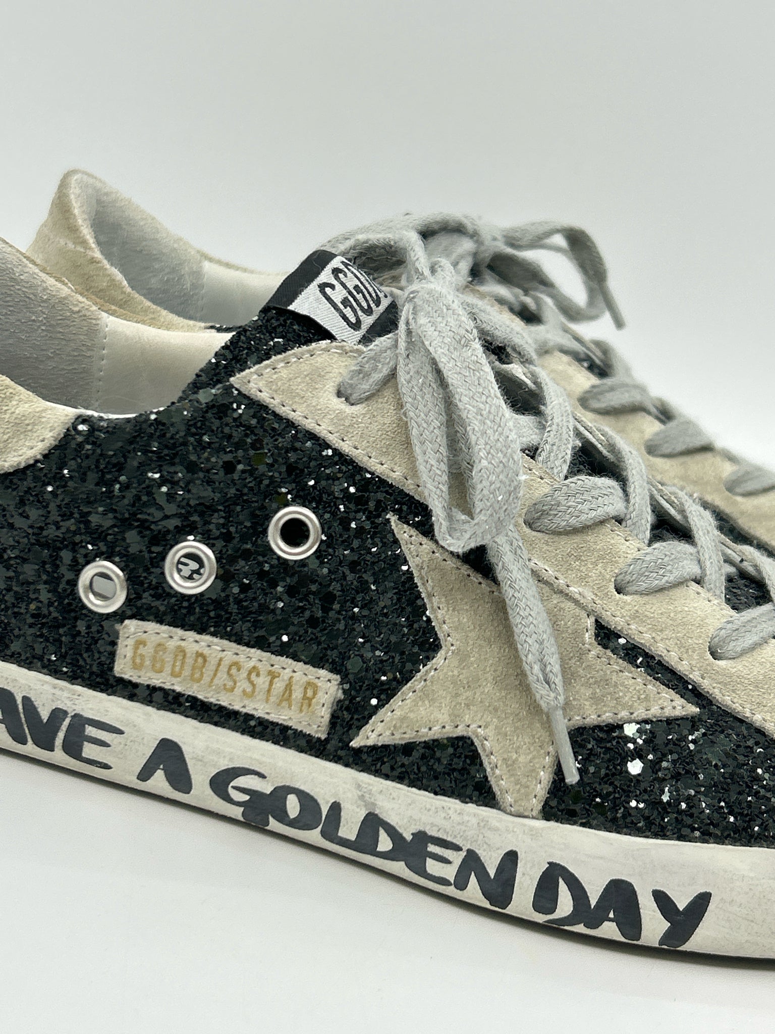 GOLDEN GOOSE Size 38 Black Print Women Sneakers