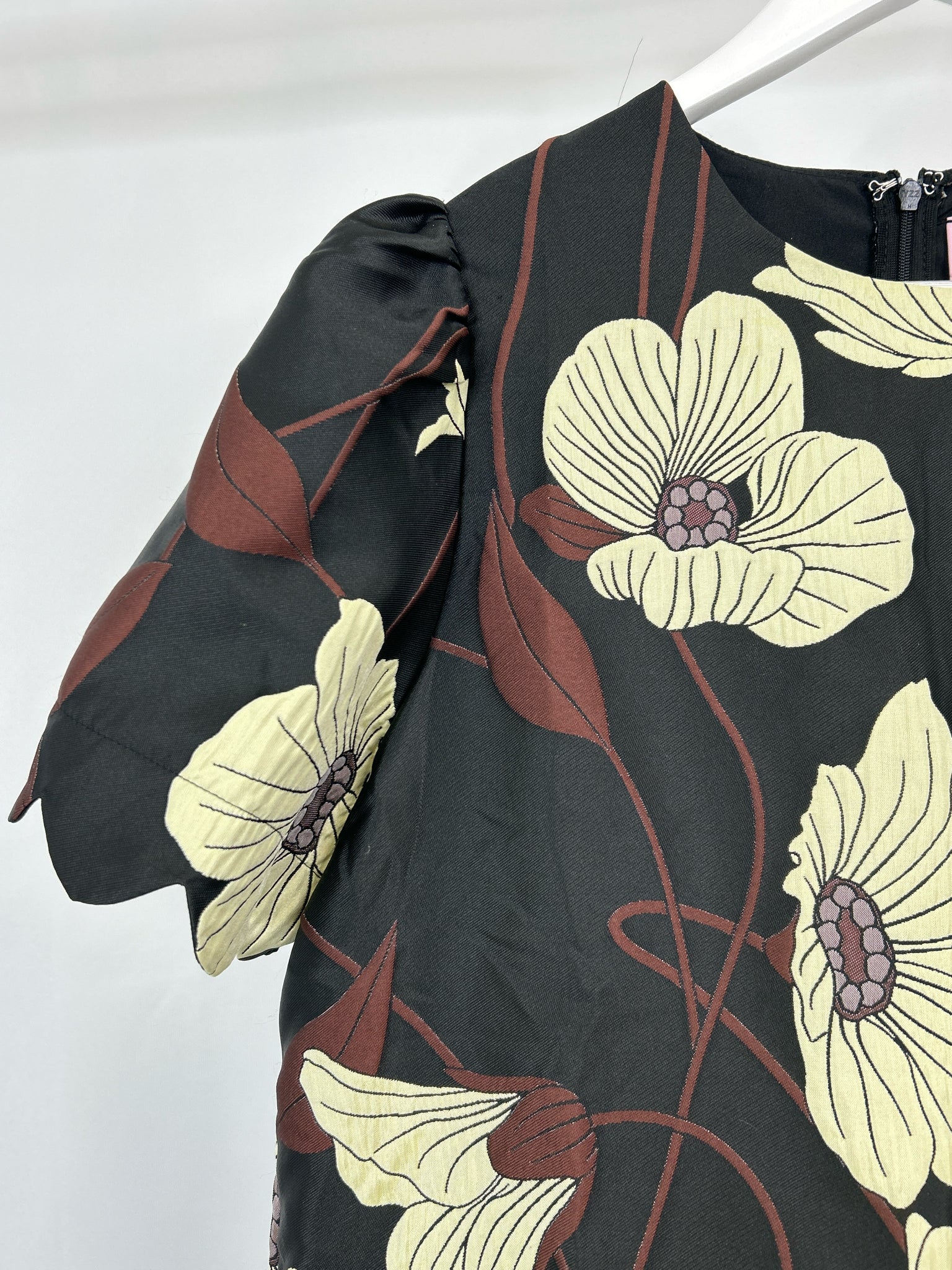 ENTRO Size L Brown Print Women Dress
