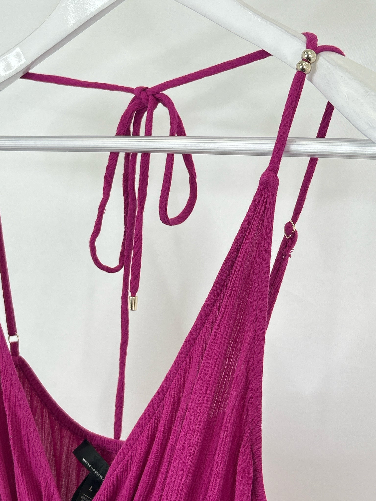 White House Black Market Size L Fuchsia Women Dress
