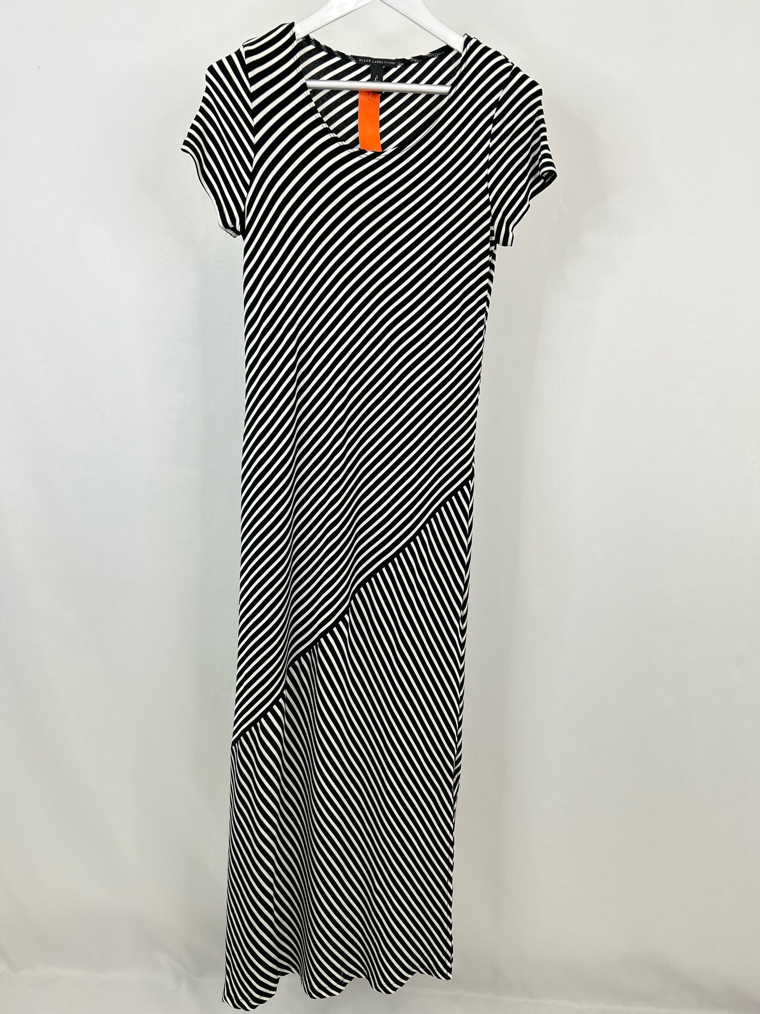 knee length dresses for ladies Mixed Stripes Halter Tank Maxi Dress Black / L main image 1
