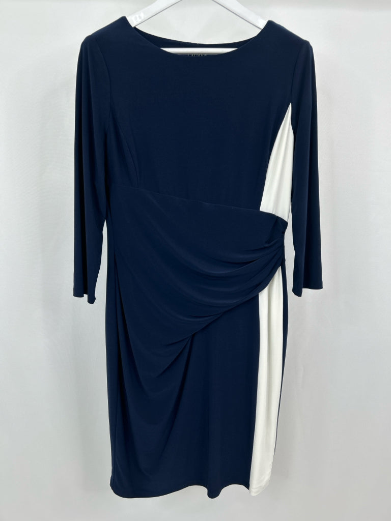 Lauren Ralph Lauren Women Size 14 NAVY AND WHITE Dress