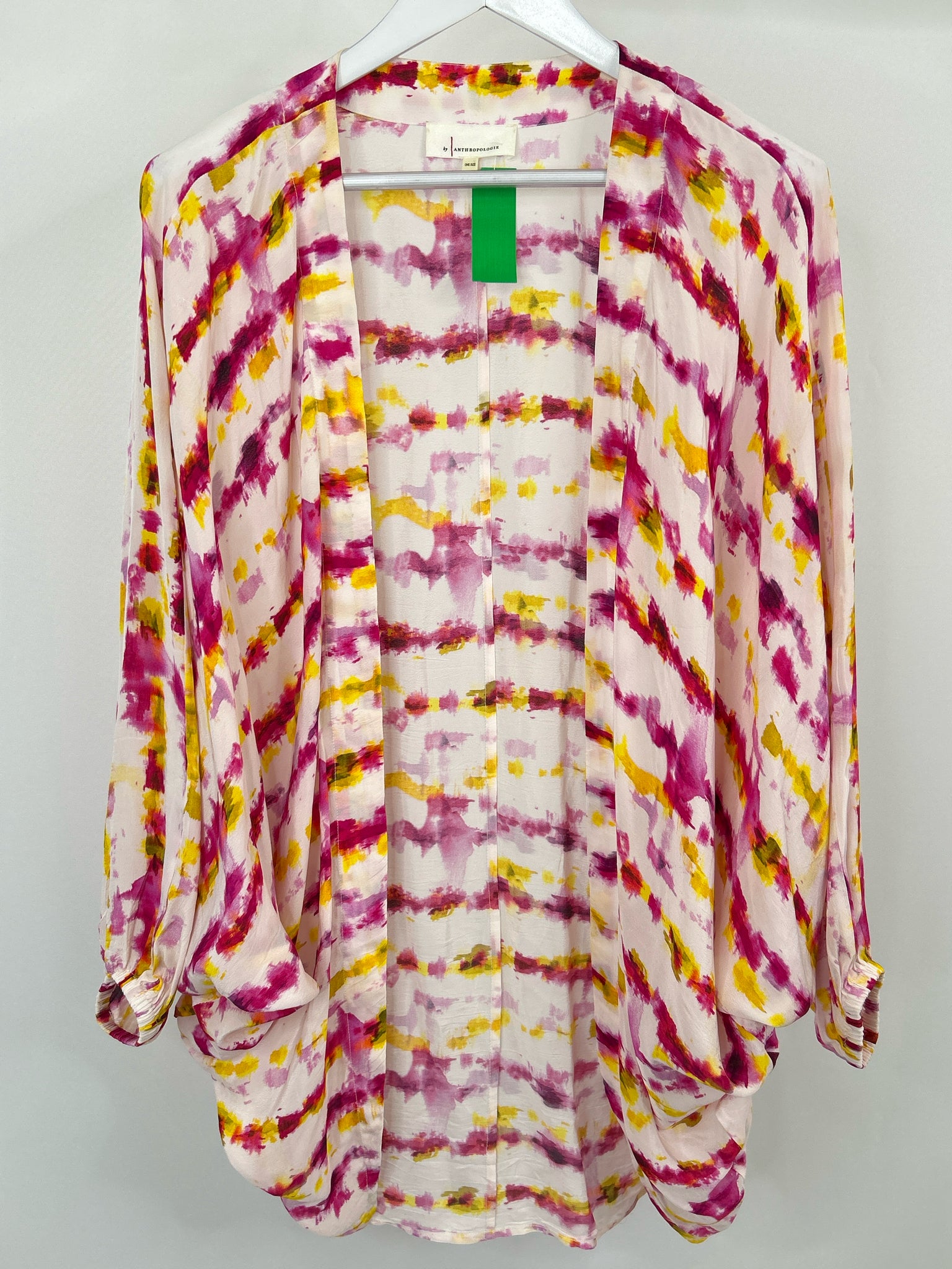 ANTHROPOLOGIE Size One Size Pink and Yellow Women Kimono
