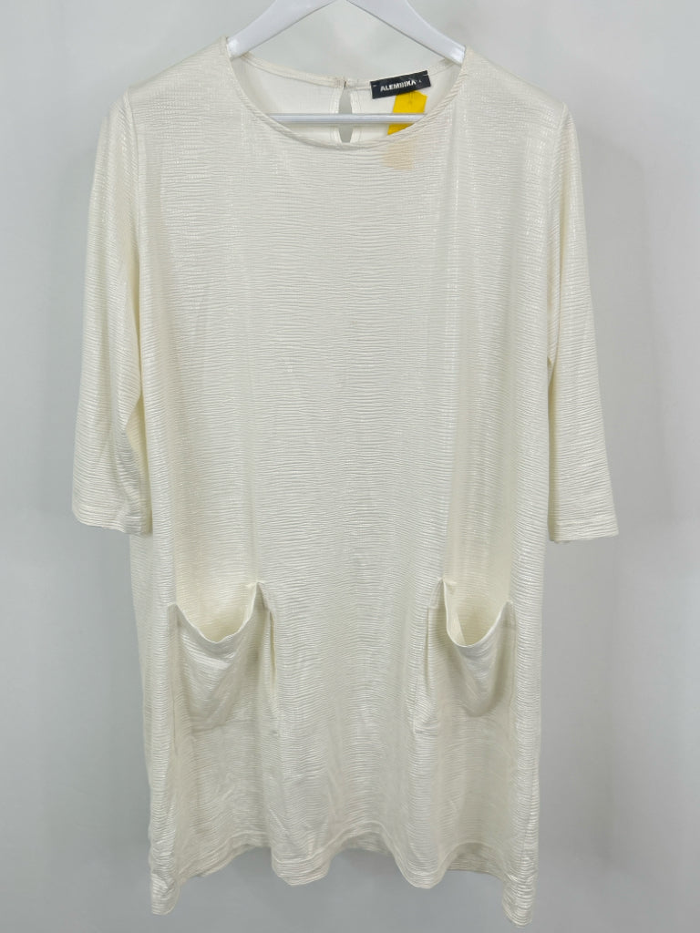 ALEMBIKA Women Size 4 White Dress