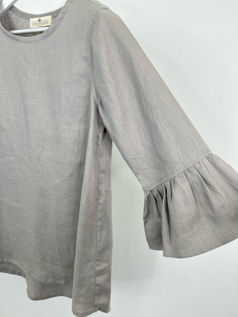 Crown Linen Designs Size S Grey Women's Tunic