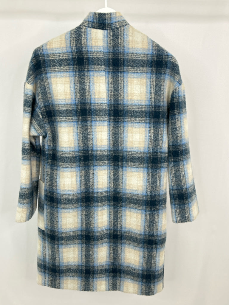 SUGAR LIPS Women Size S Blue Plaid Coat