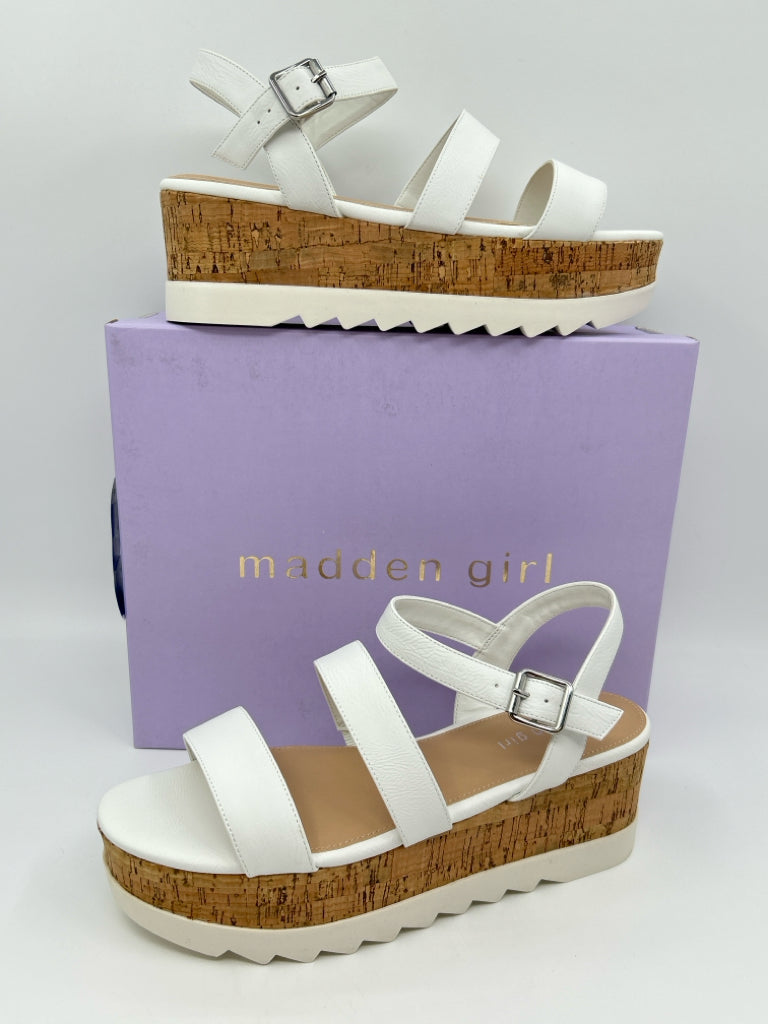 MADDEN GIRL Size 9.5M White Women's Sandal