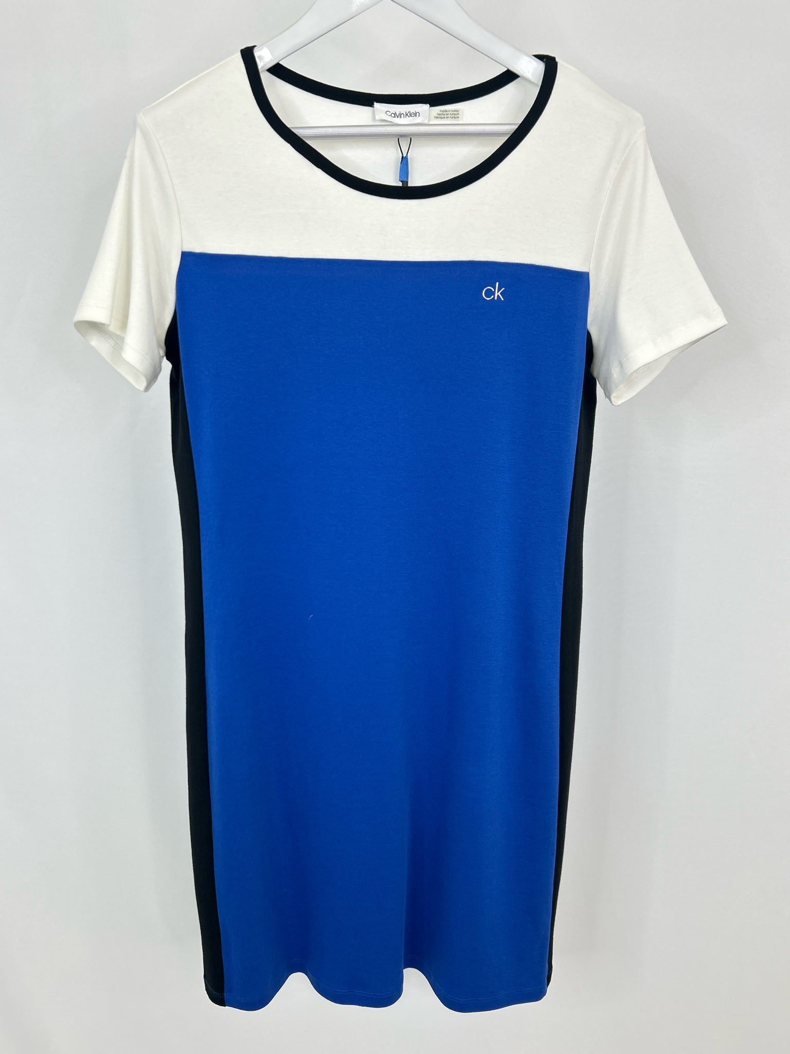 CALVIN KLEIN Size M blue and white Women Dress