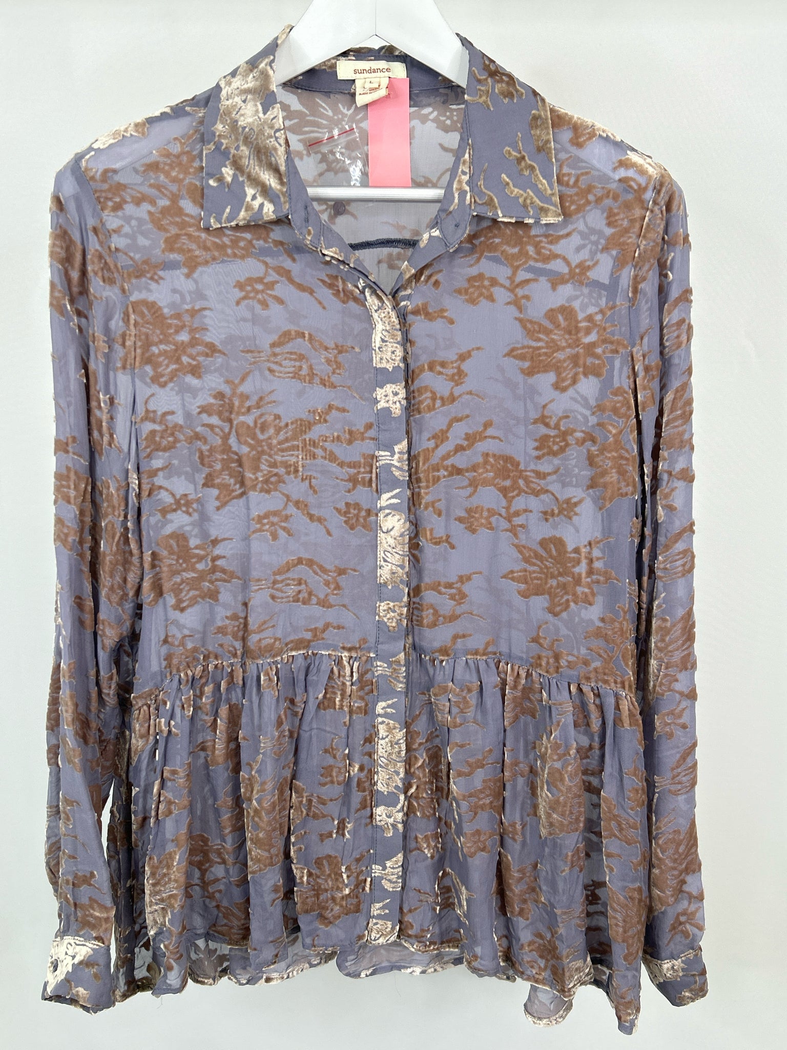 SUNDANCE Size L Purple Print Women Blouse