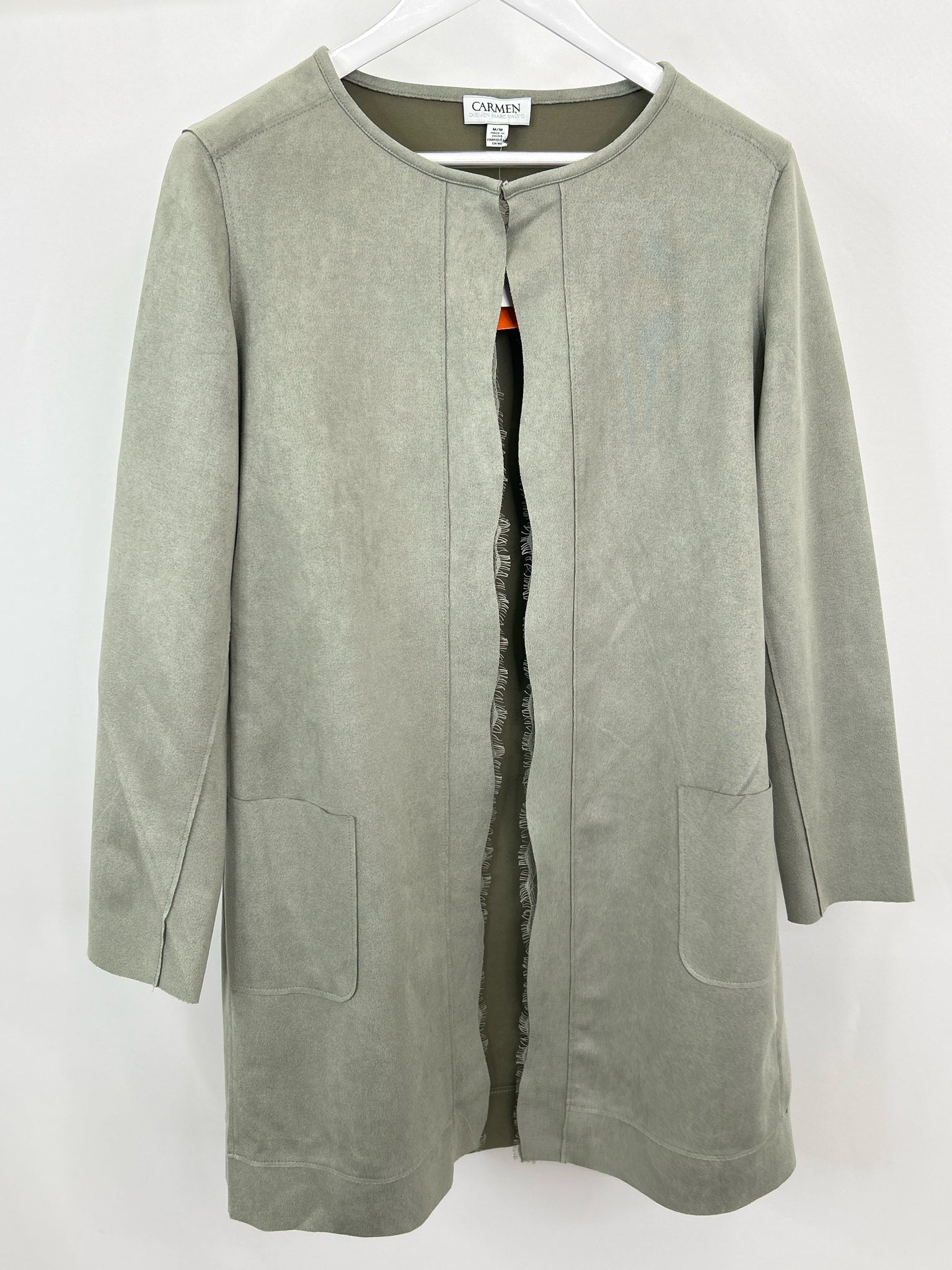 CARMEN MARC VALVO Size M Green Grey Women Coat