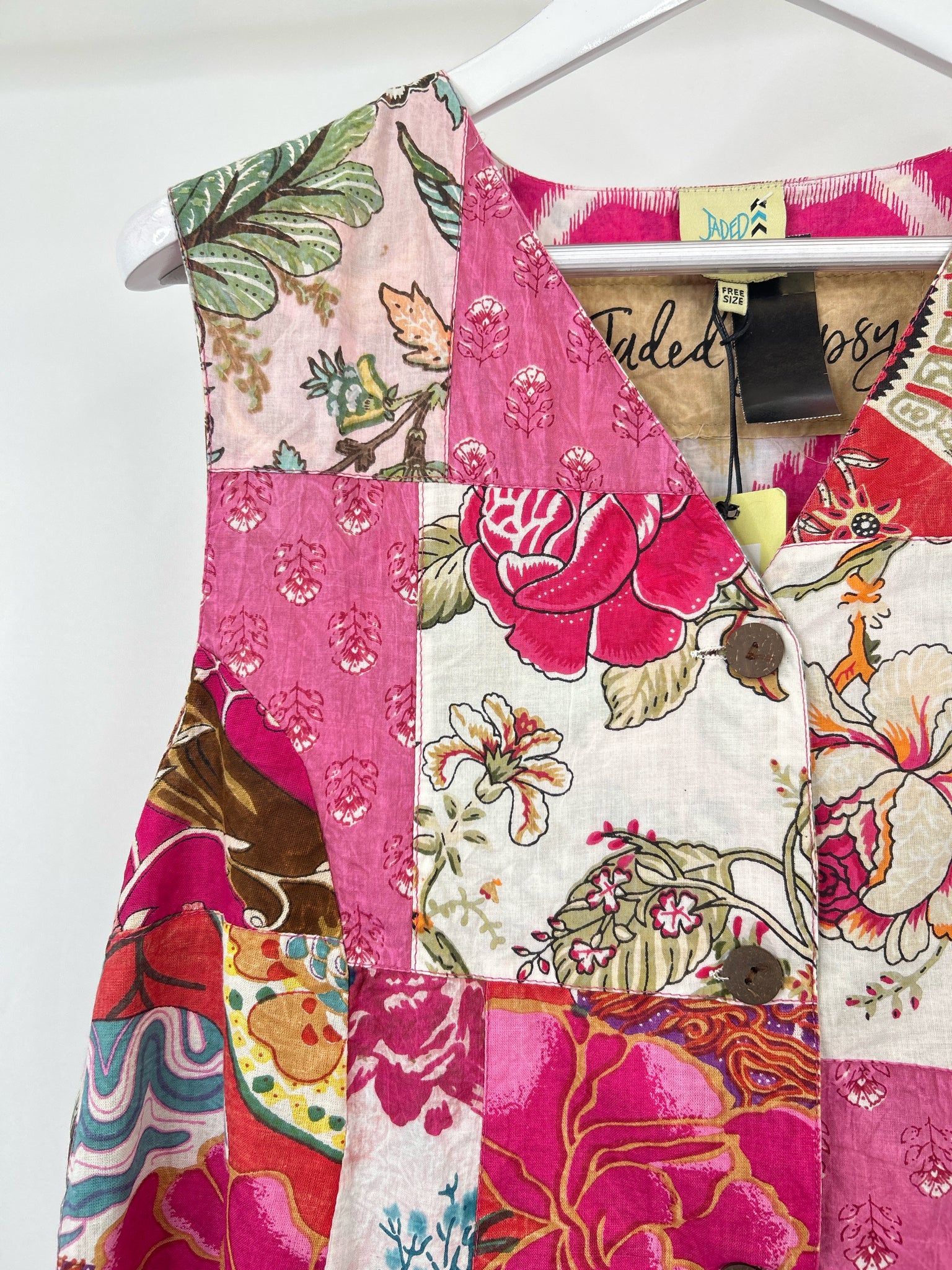 JADED GYPSY Size One Size Pink Print Women Vest