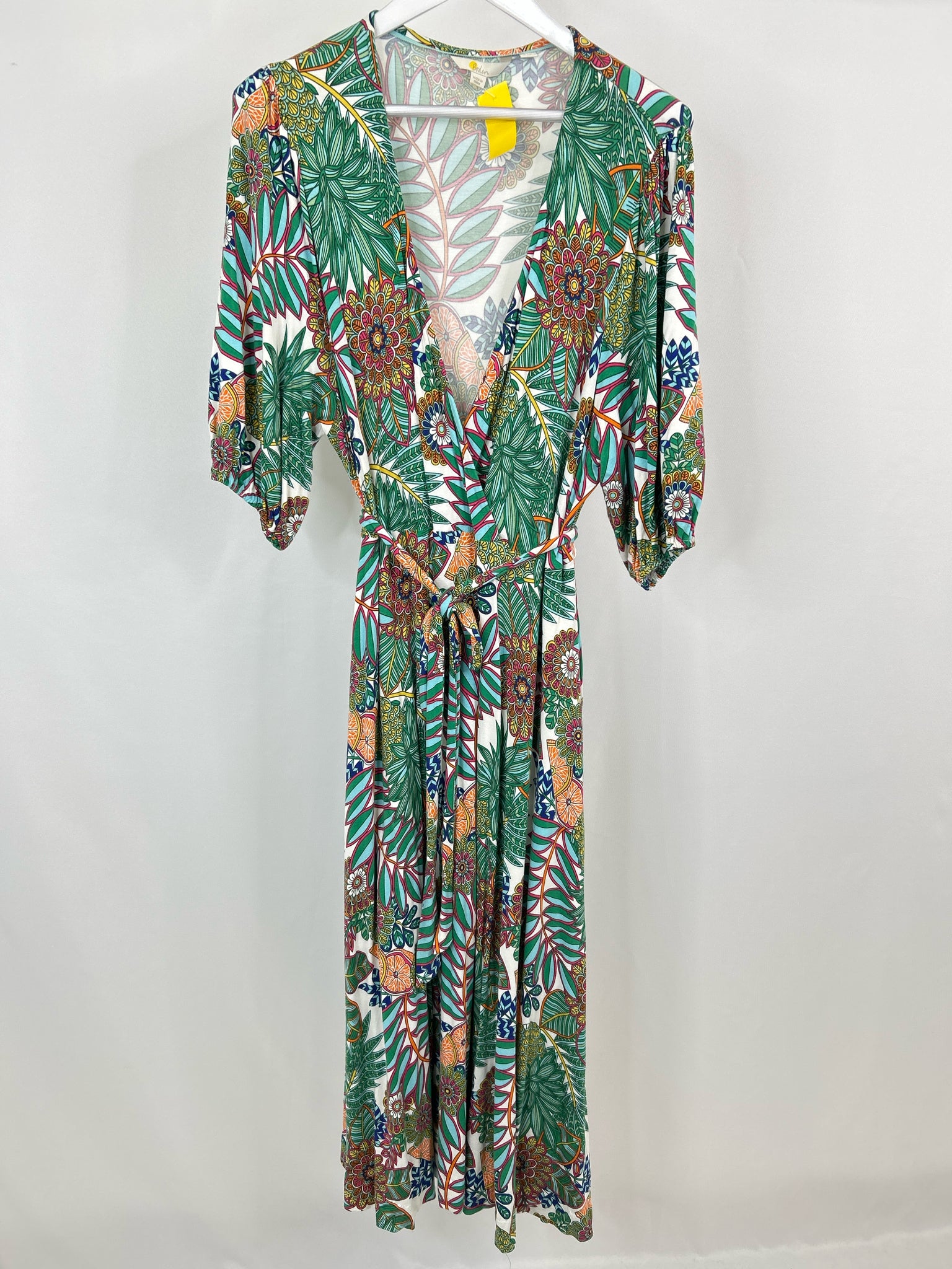 BODEN Size 20/22R Green Print Women Dress