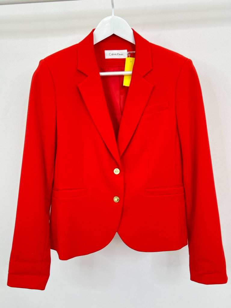 CALVIN KLEIN Women Size 10 Red Blazer