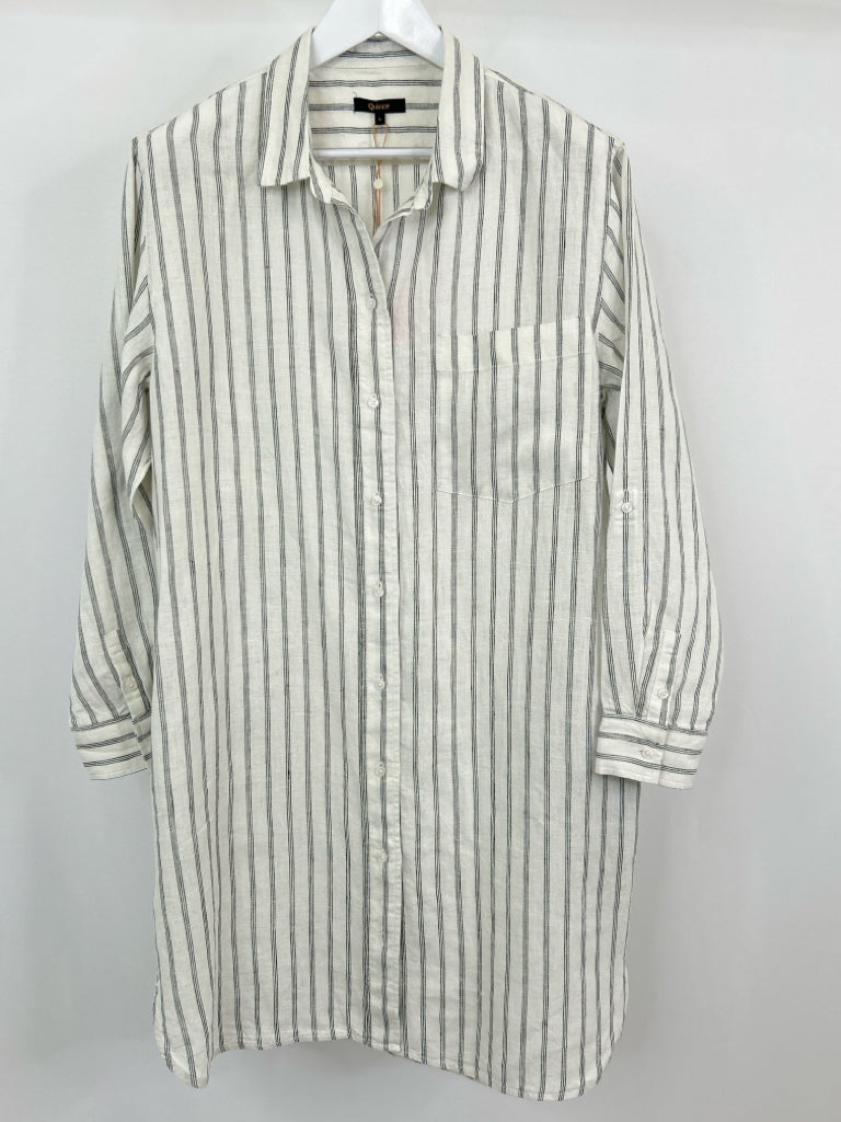QUINCE Size L Ivory and Black Women's Dress NWT