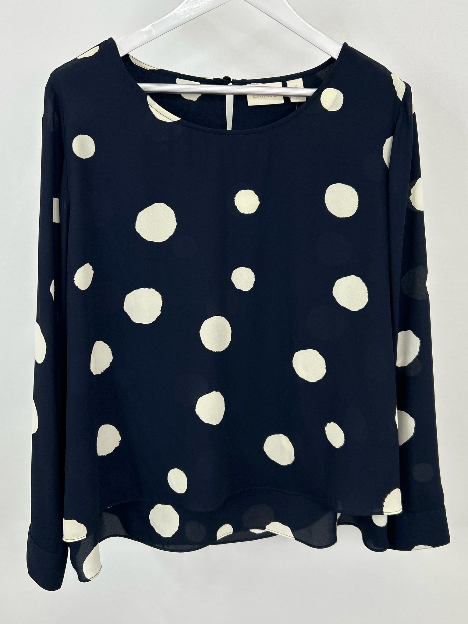 CHICO'S Size 16 NAVY AND WHITE Women Top
