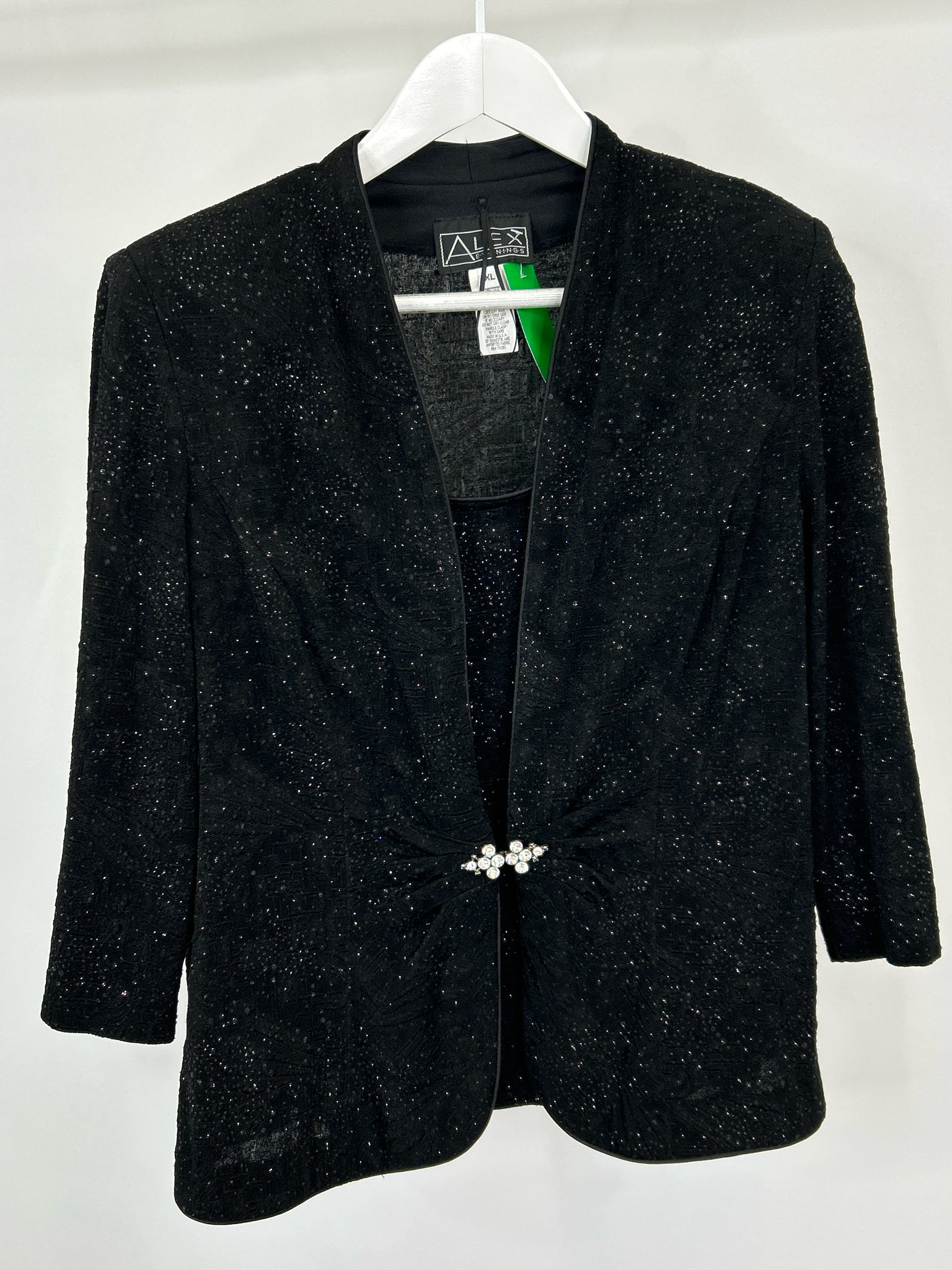 ALEX EVENINGS Size XL Black Women 2-piece Set