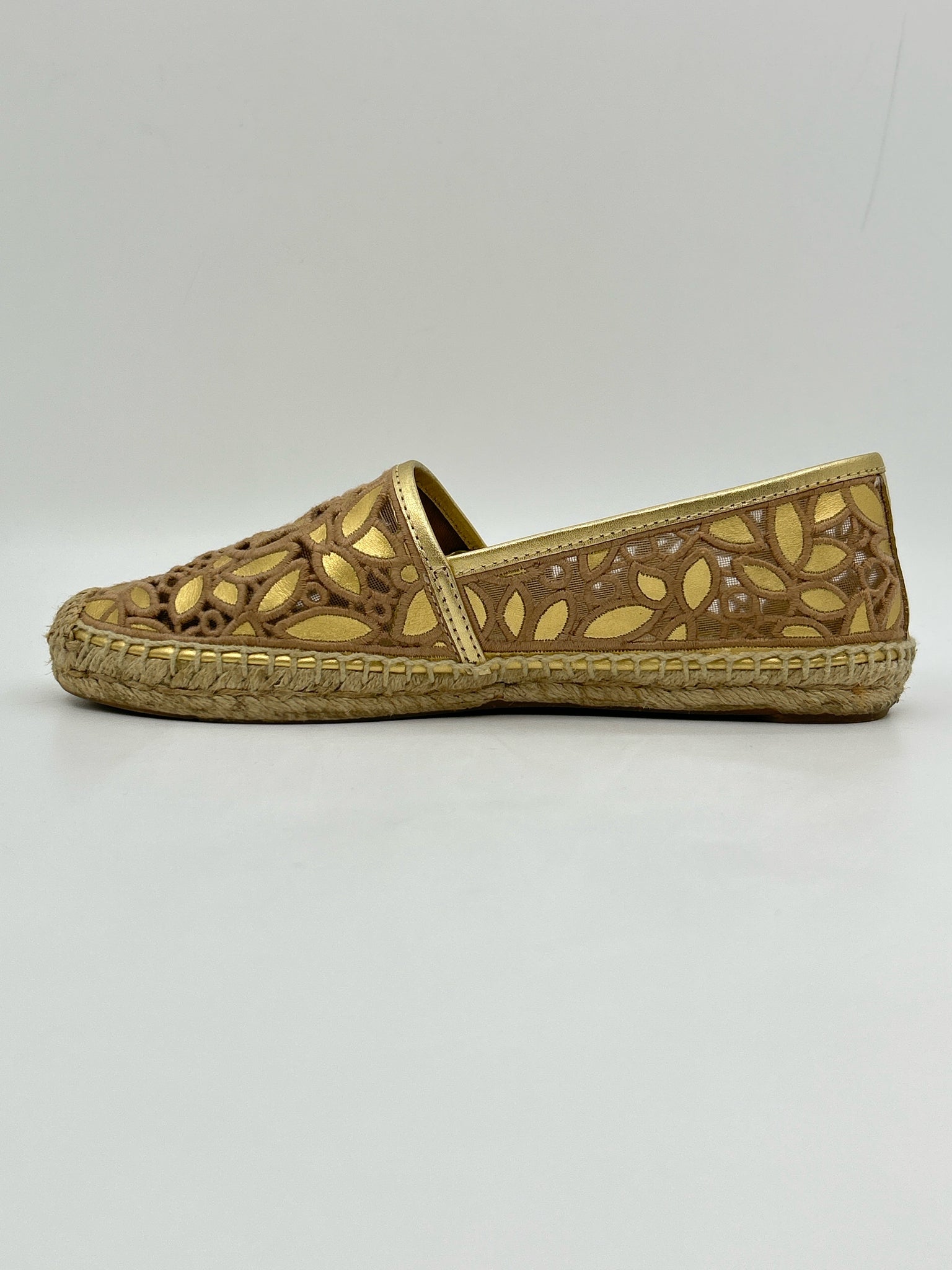 TORY BURCH Size 8 Gold Women Flats