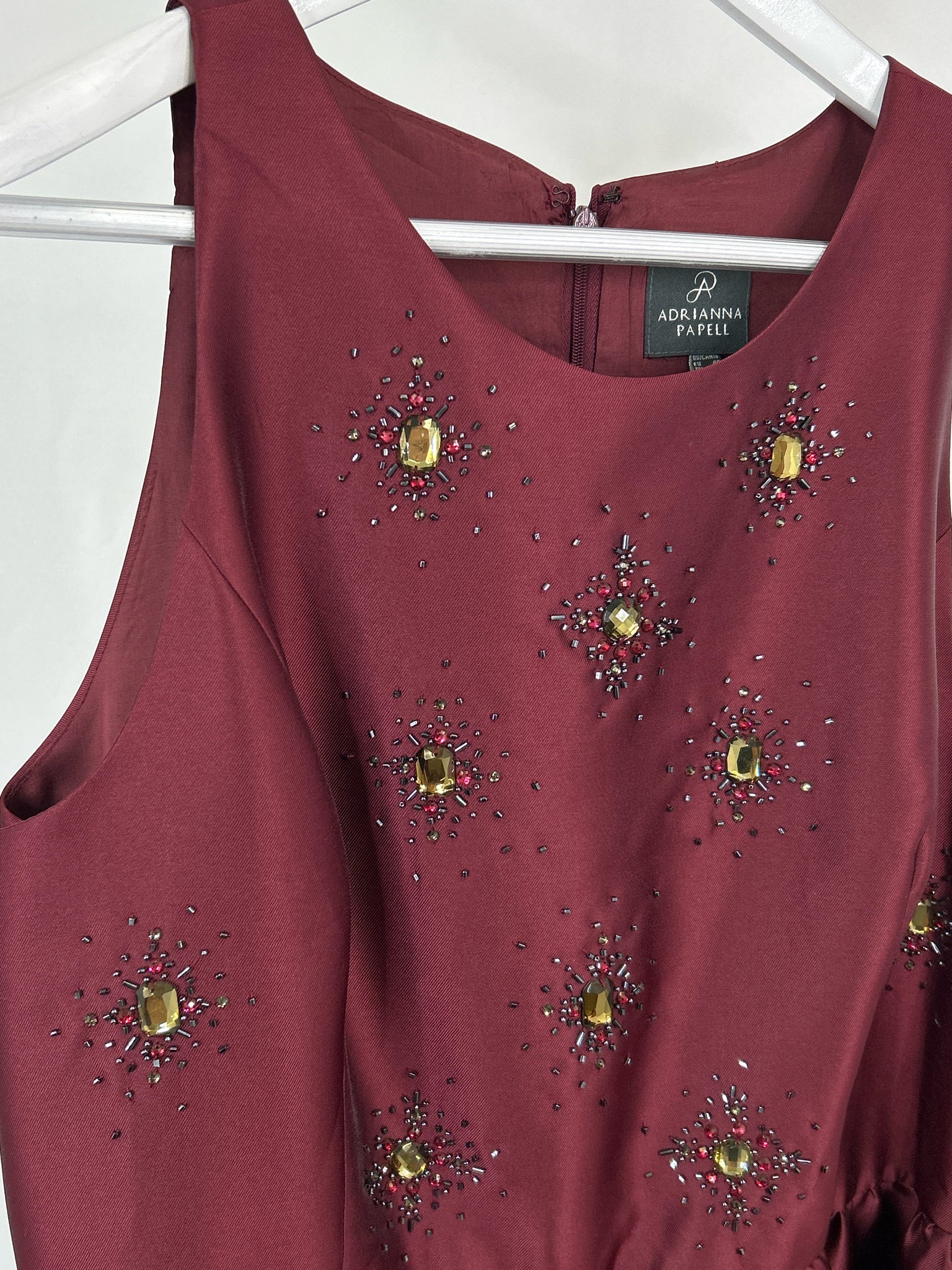 ADRIANNA PAPELL Size 16 Burgundy Women Dress NWT