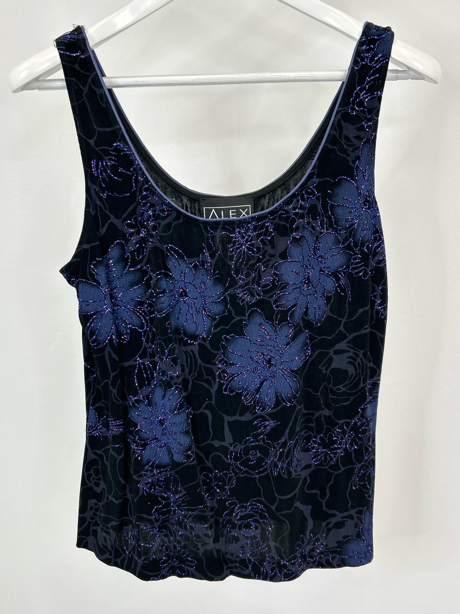 ALEX EVENINGS Size XL Black Print Women 2-piece Set