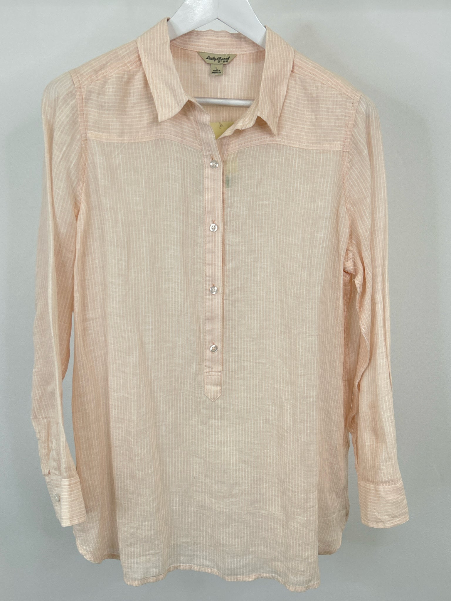 LUCKY BRAND Size L Orange Print Women Tunic NWT