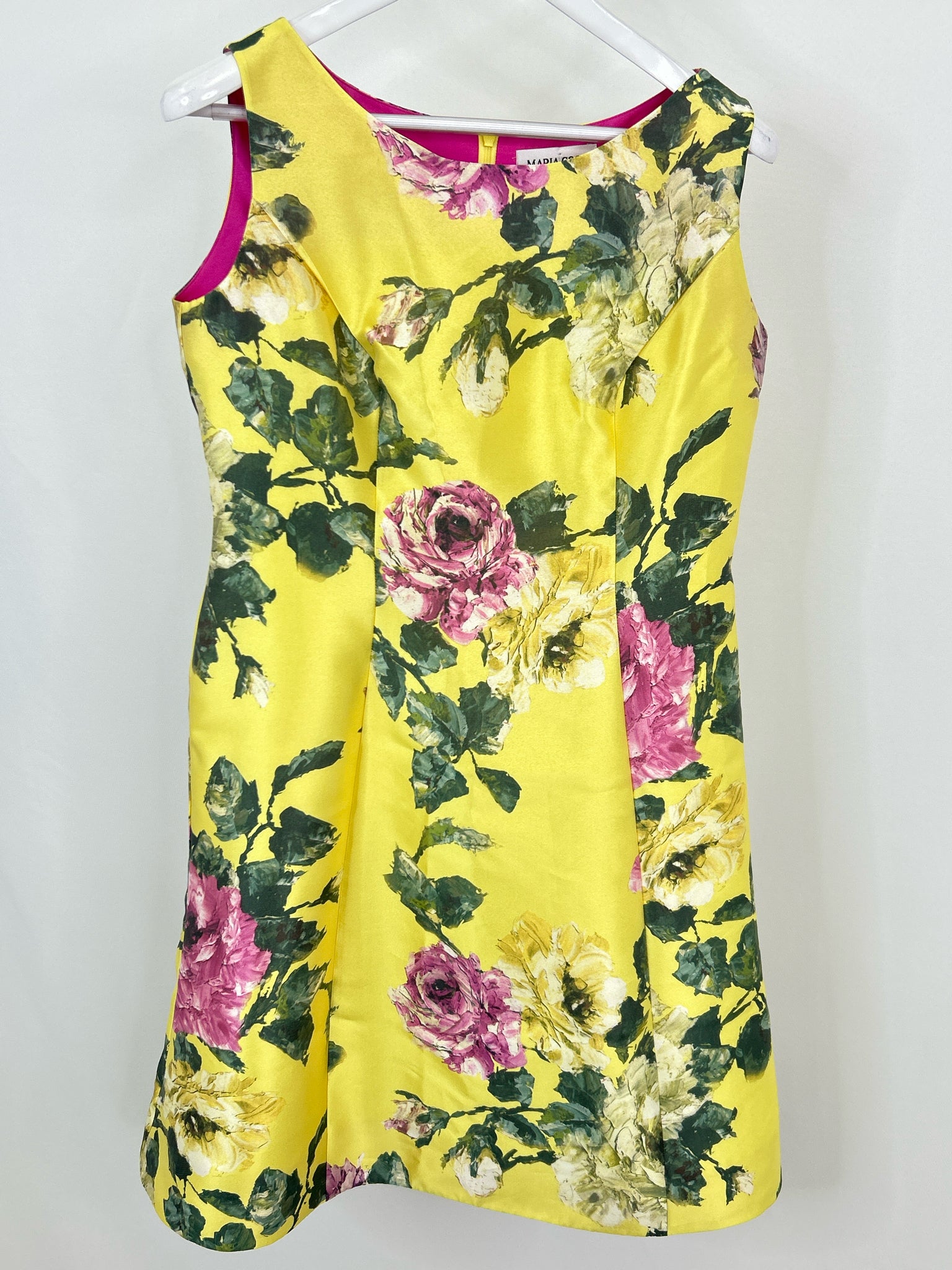 Maria Coca Collection Size 12 YELLOW FLORAL Women Dress